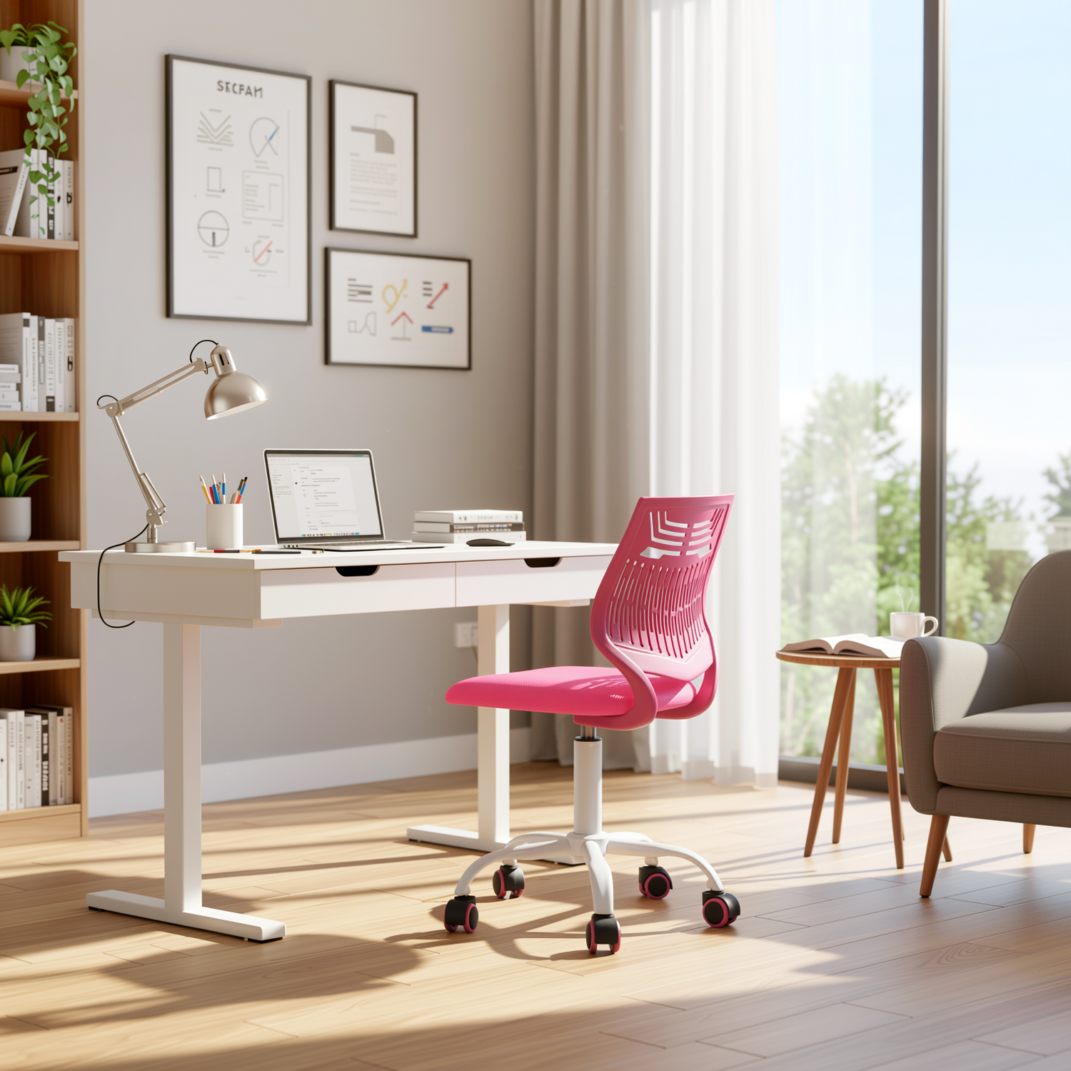 Favors Ergonomic Study Chair, Adjustable, Skeleton Backrest