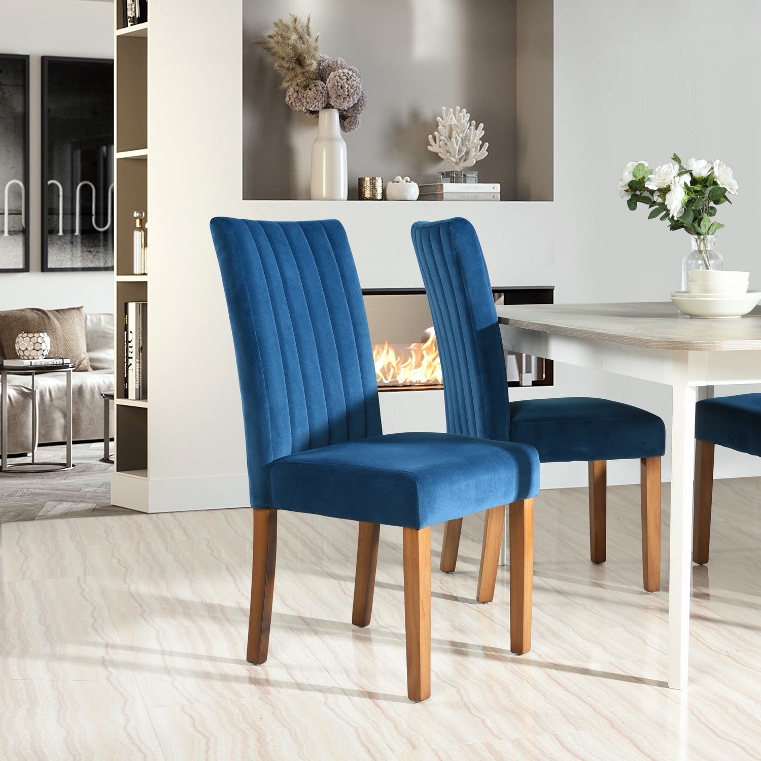 Homy Casa FAWN BLUE  2 PCS Dining Chair for Living Room, Bedroom, or Office Open Box