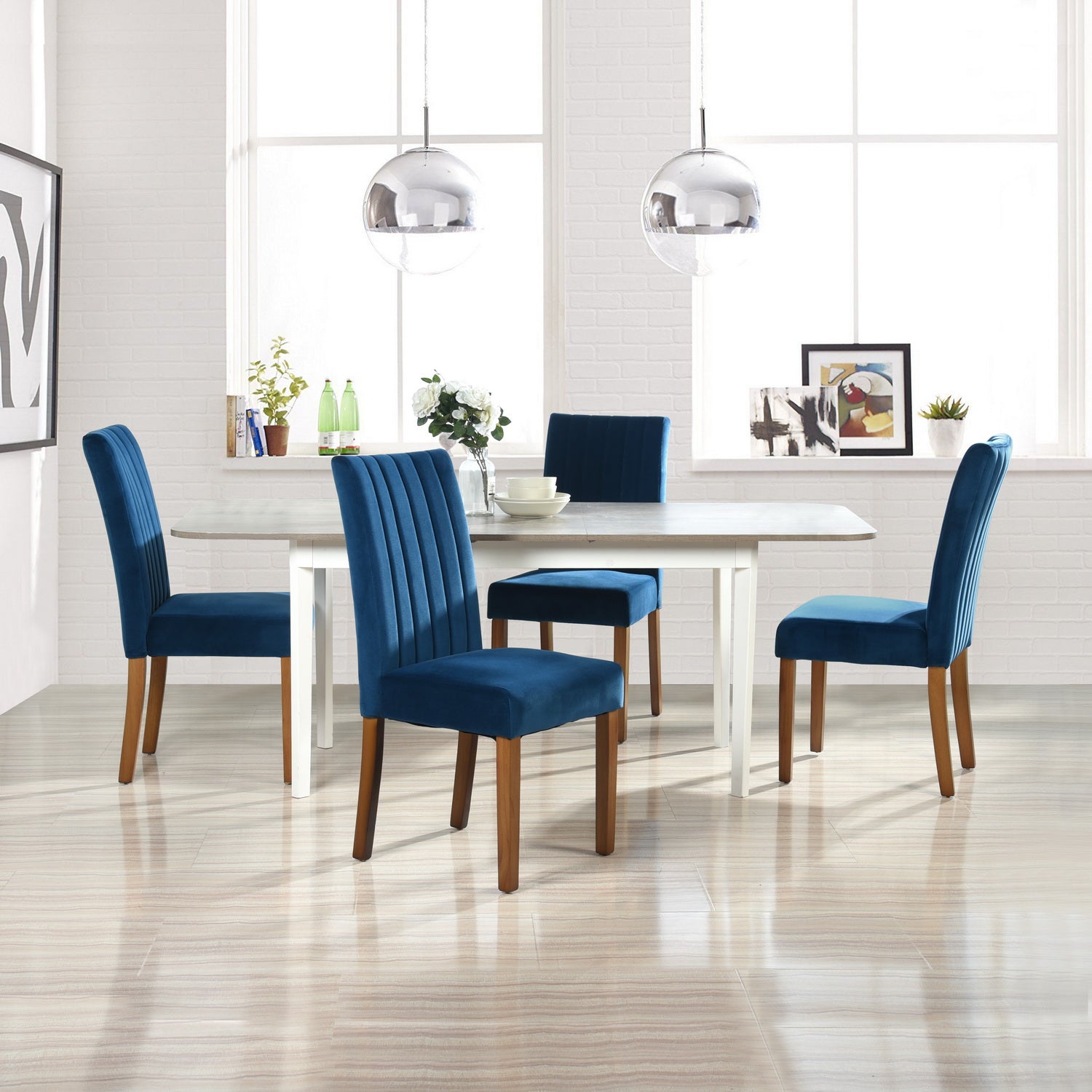 Homy Casa FAWN BLUE  2 PCS Dining Chair for Living Room, Bedroom, or Office Open Box