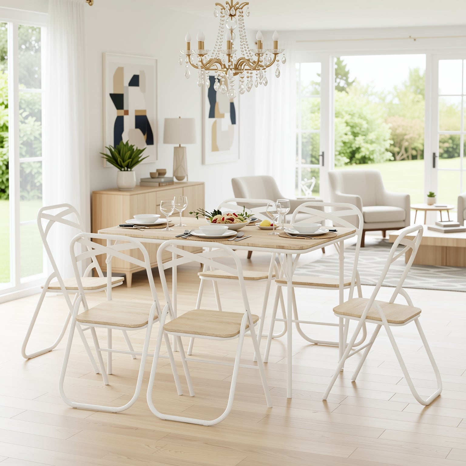 Fern White Beech wooden folding Dining Chair – Classic Style