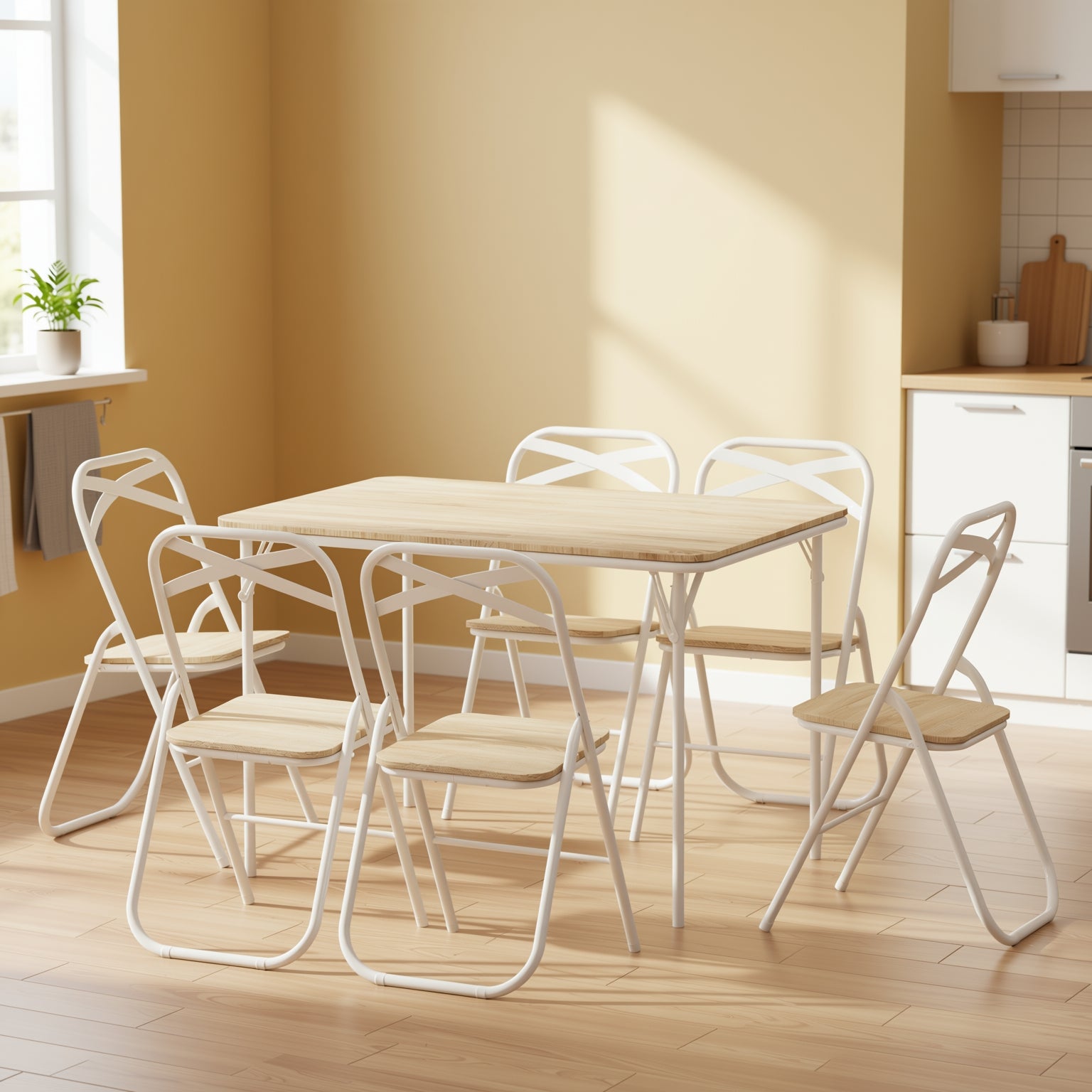 Fern White Beech wooden folding Dining Chair – Classic Style