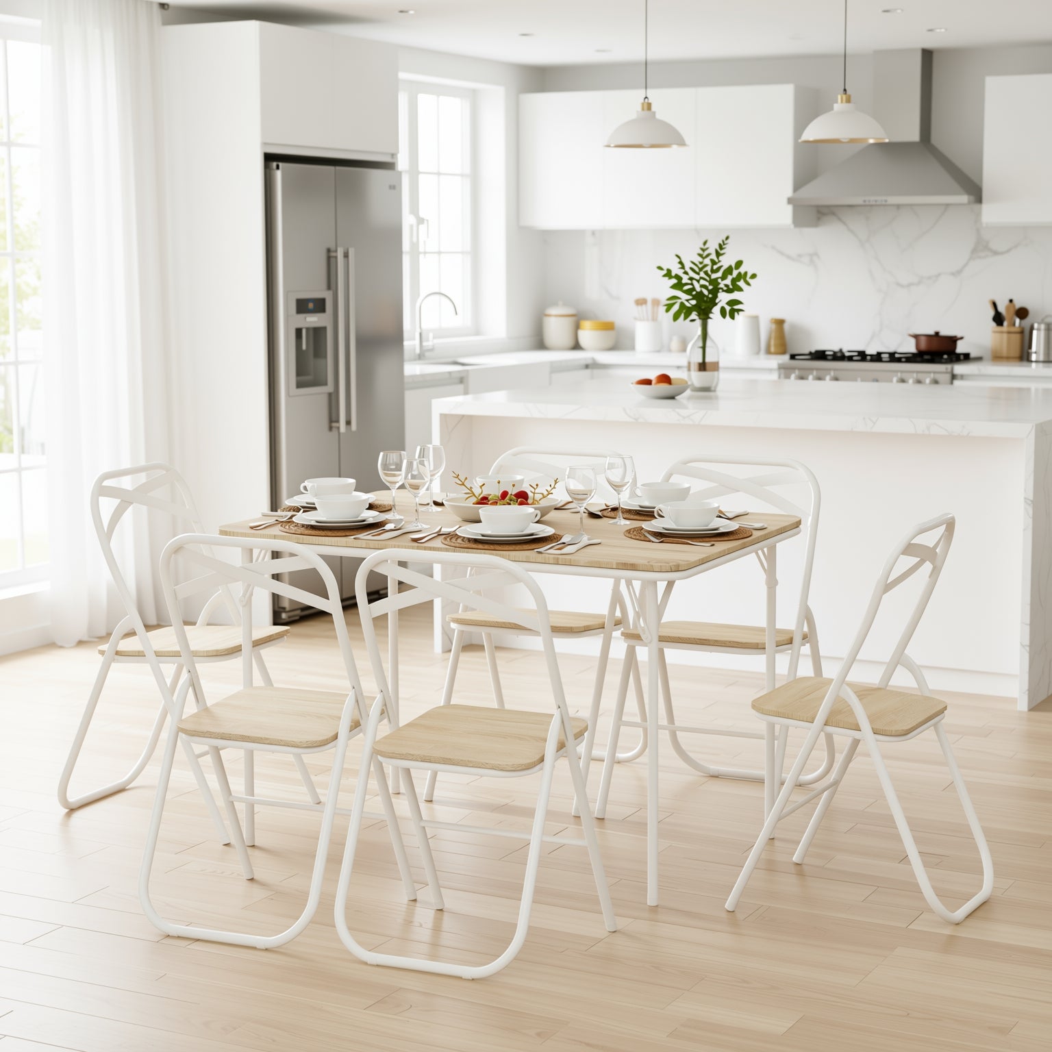 Fern White Beech wooden folding Dining Chair – Classic Style