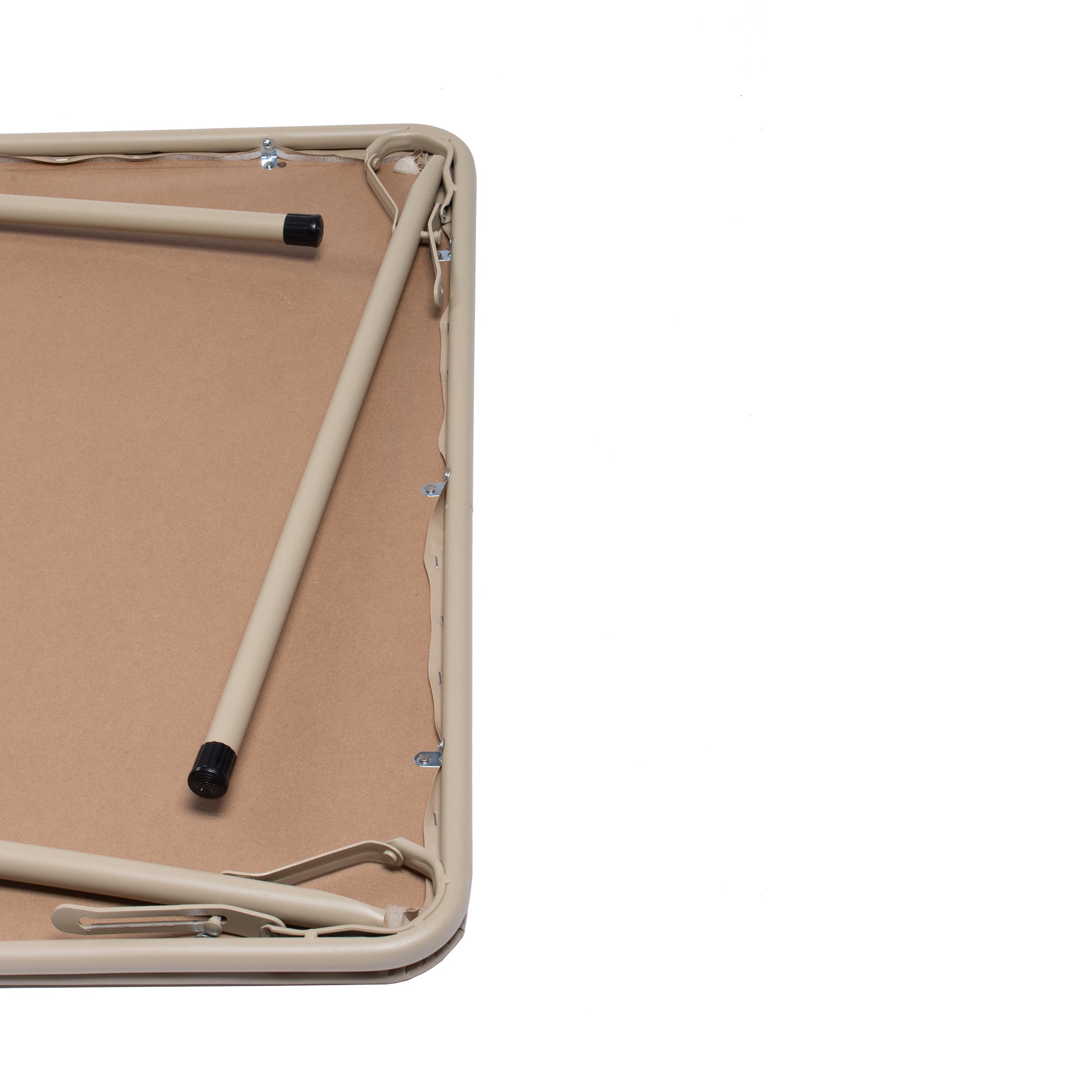 FERN Folding Square Card Table, 31.5" x 31.5", Easy-Clean PVC Top with Metal Folding Legs, Portable Dining and Game Table, Beige