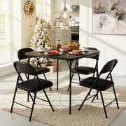 Fair Black Metal Folding Dining Chair Set of 4