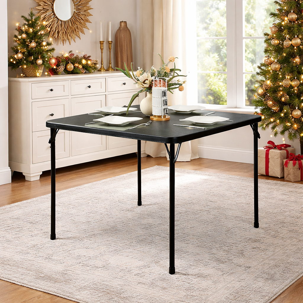 Homy Casa FERN Dining Table 34" Black Dining Room