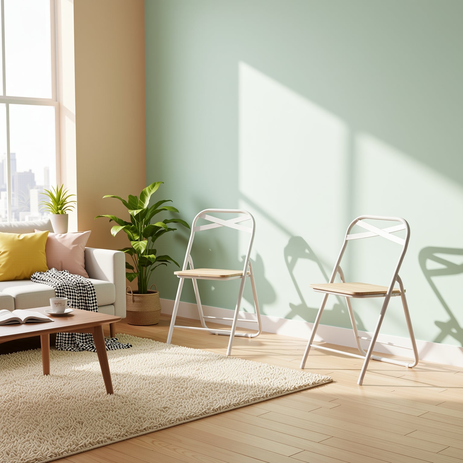 Fern White Beech wooden folding Dining Chair – Classic Style