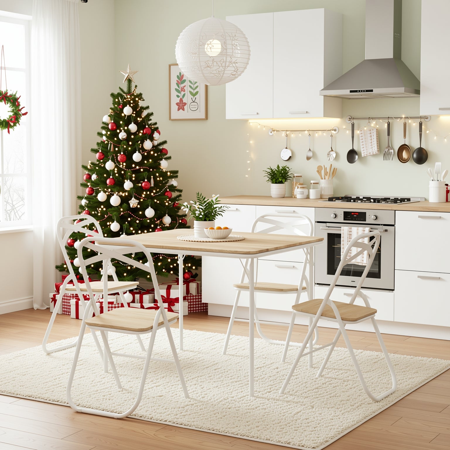 Fern White Beech wooden folding Dining Chair – Classic Style