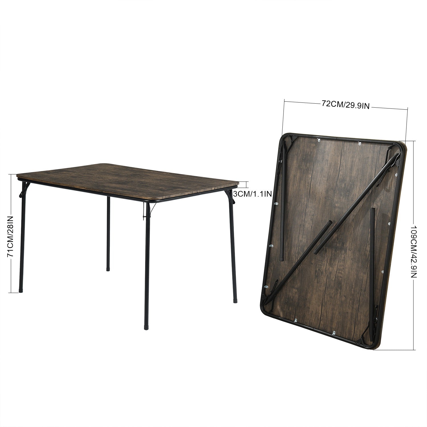 Homy Casa FERN 109 WH Beech Table 42.9" Dining Table for Home and Workspace