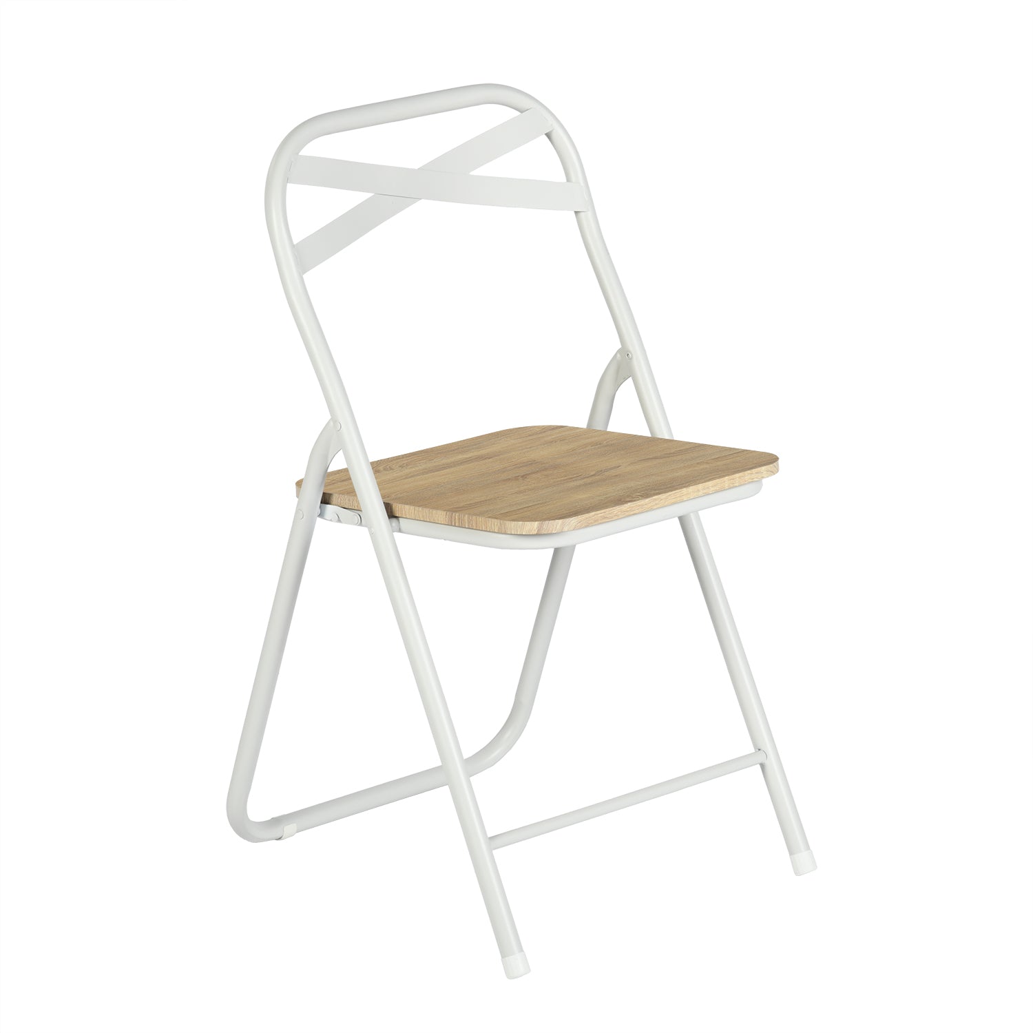 Homy Casa  Fern 5 Piece Folding Table Set with 4 Fern Foldable Chairs,White