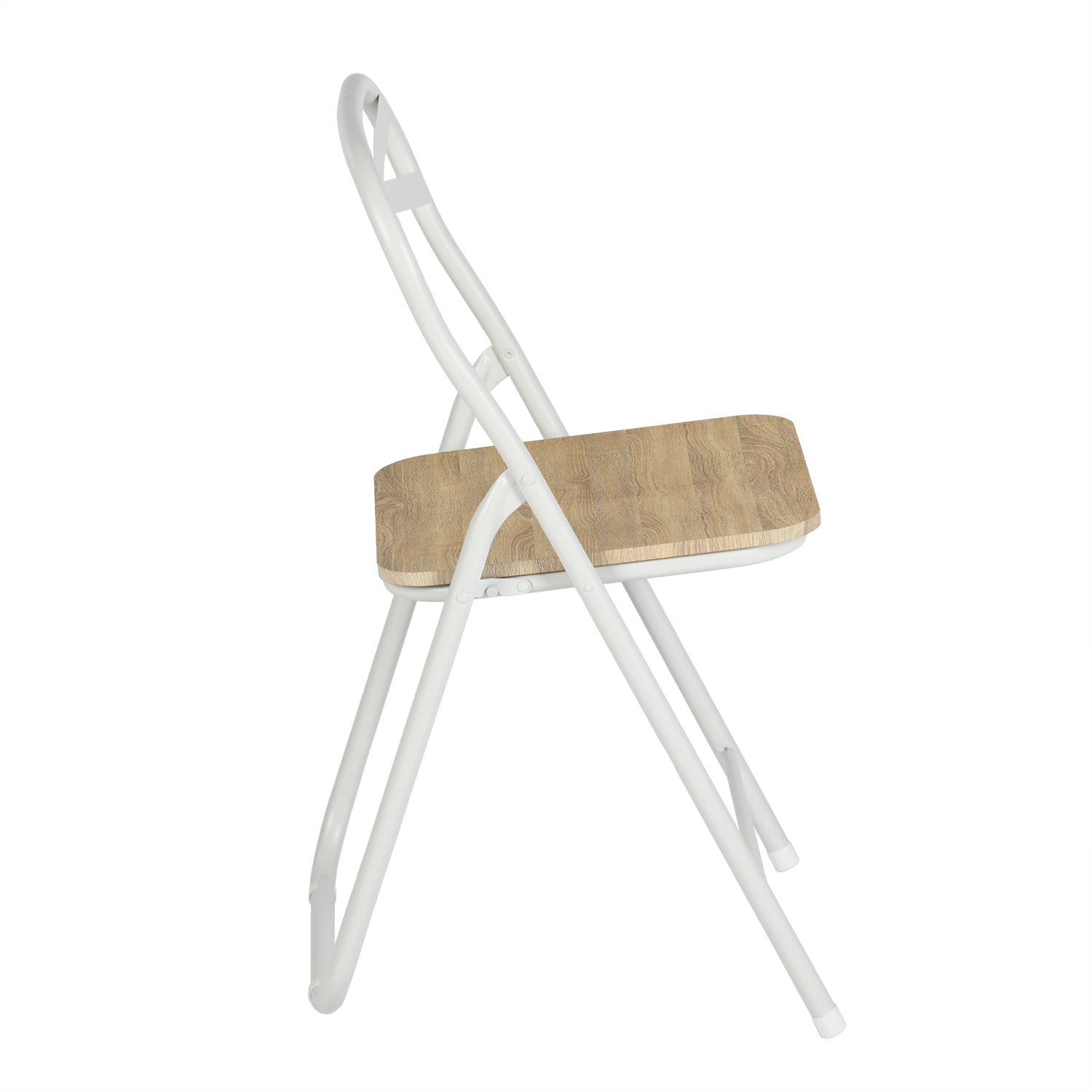 Homy Casa  Fern 5 Piece Folding Table Set with 4 Fern Foldable Chairs,White