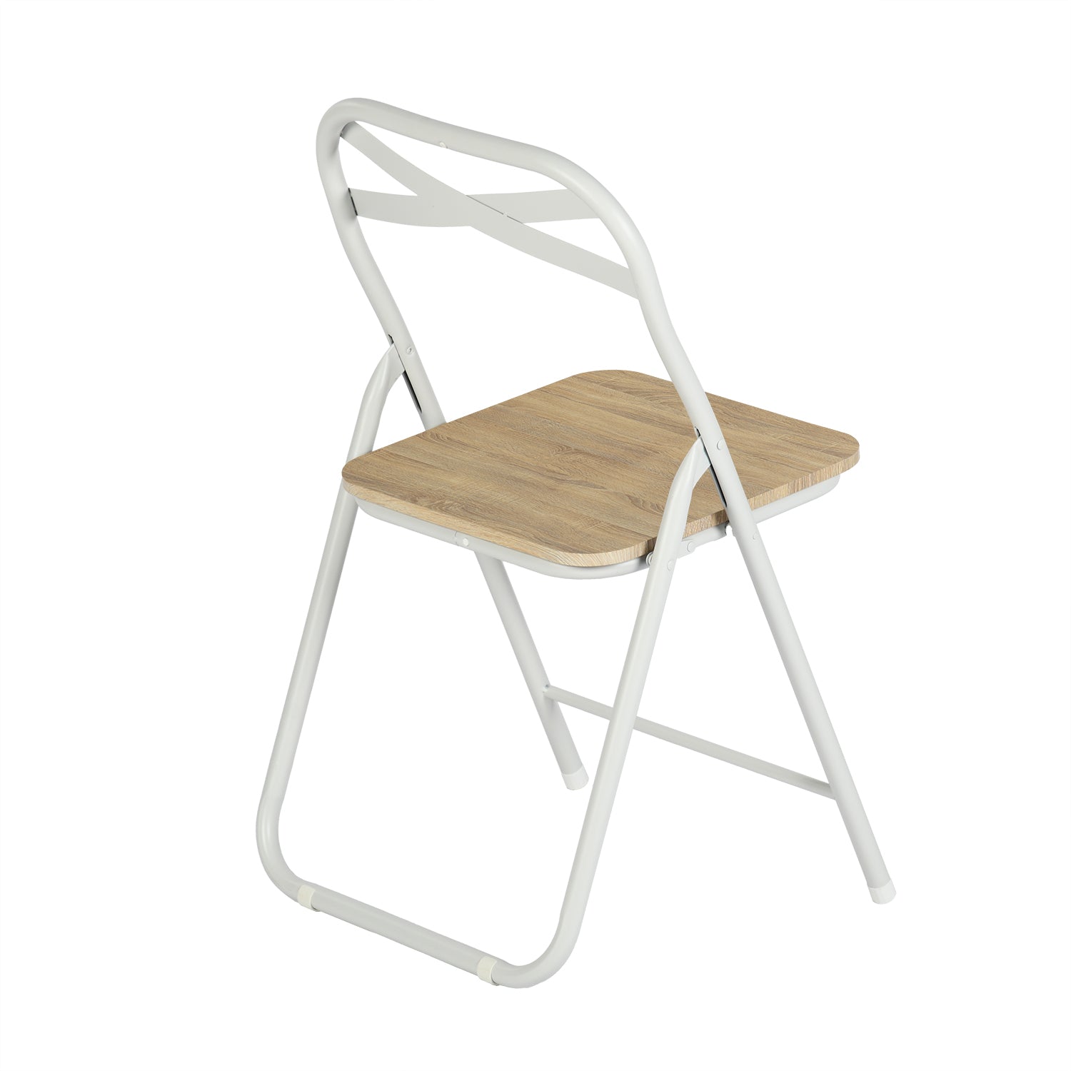 Homy Casa  Fern 5 Piece Folding Table Set with 4 Fern Foldable Chairs,White