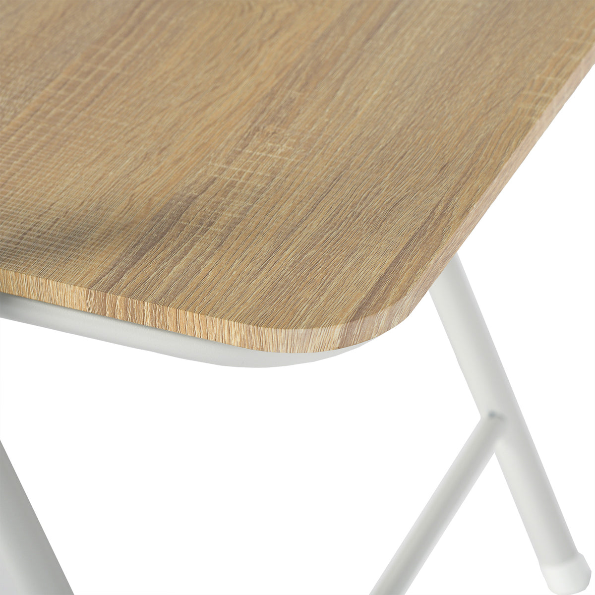 Homy Casa STOGER+FERN 7-Piece Dining Set 61-75" Extendable Dining Table and 6 Fern White Beech Chairs