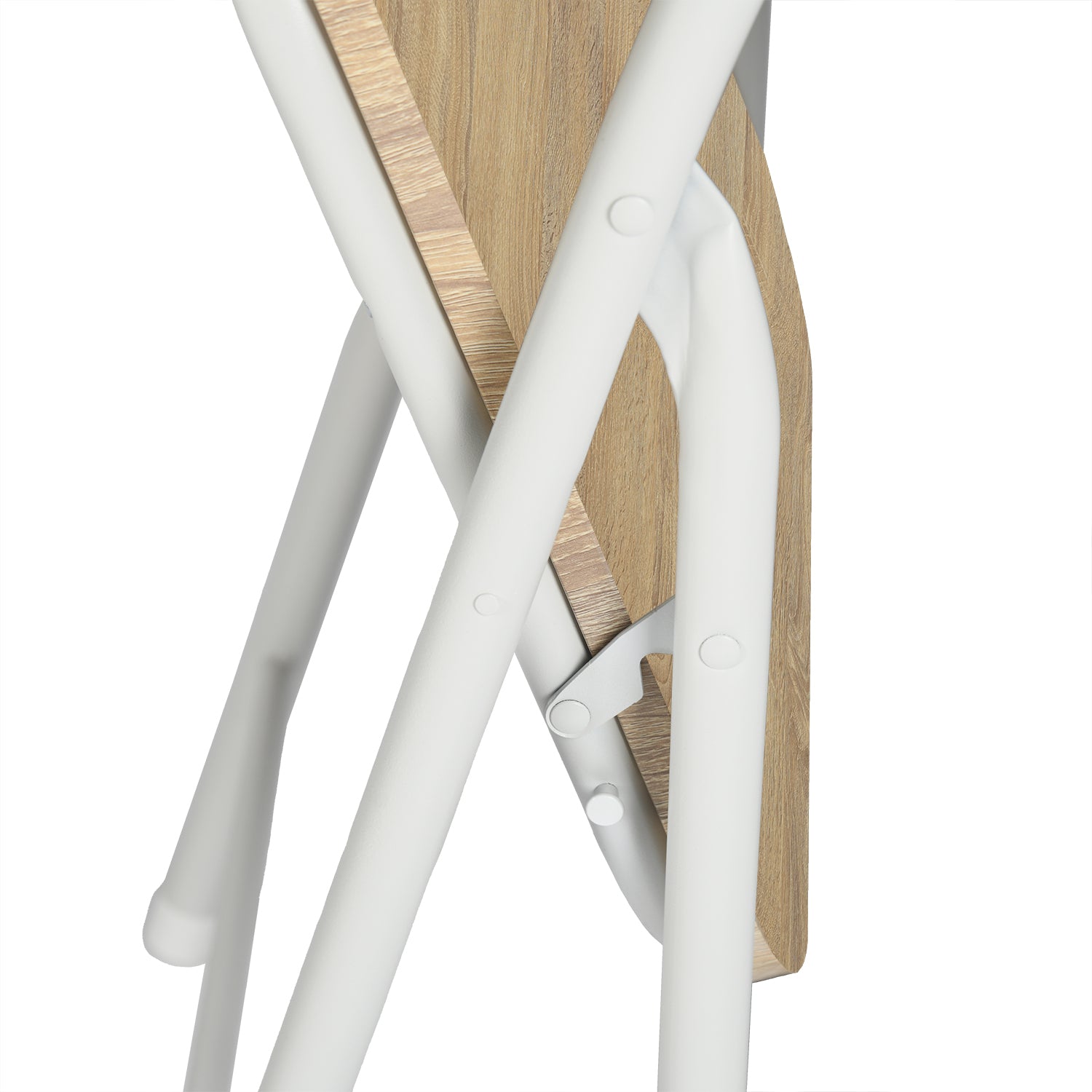Homy Casa STOGER+FERN 7-Piece Dining Set 61-75" Extendable Dining Table and 6 Fern White Beech Chairs