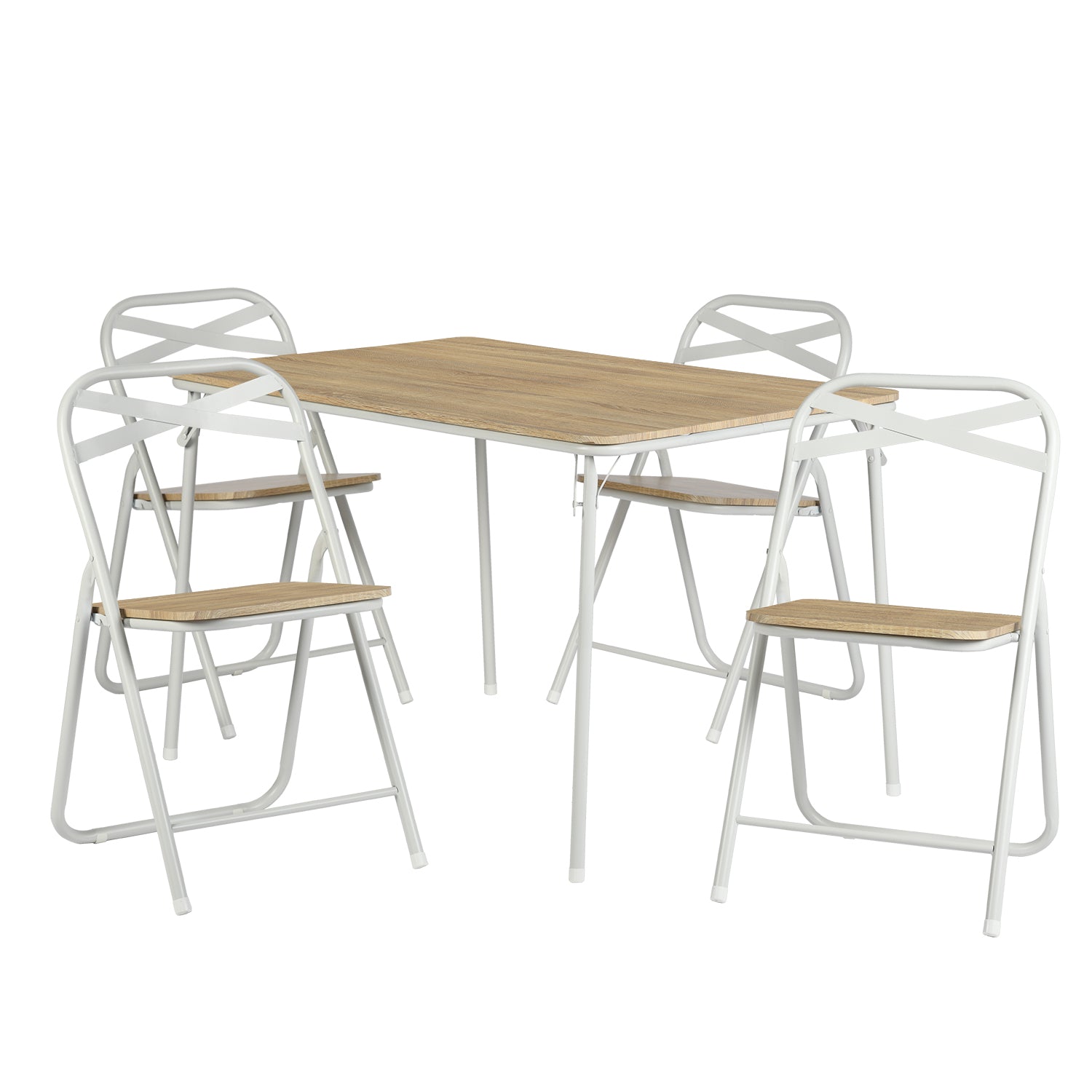 FernX 43” Wooden Folding Dining Table Oak White
