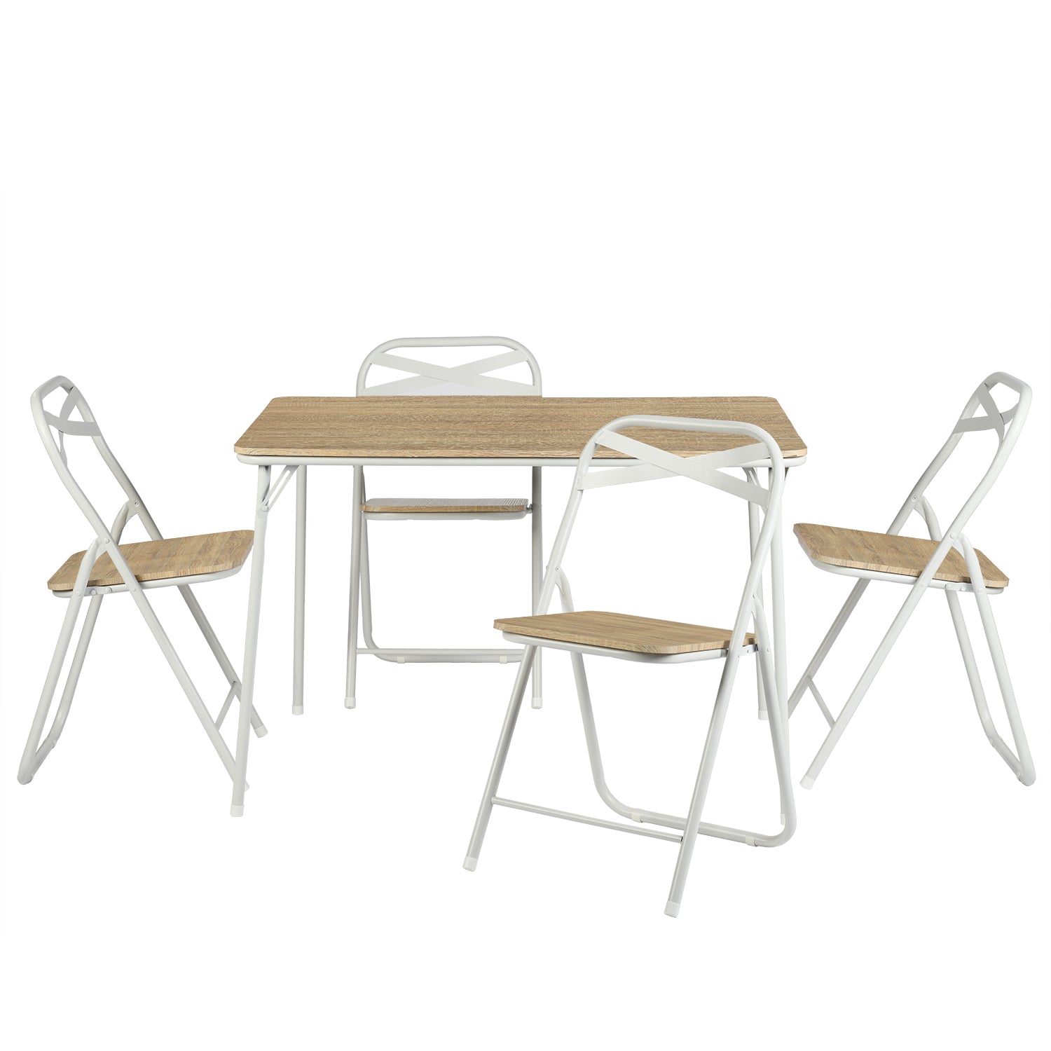 FernX 43” Wooden Folding Dining Table Oak White