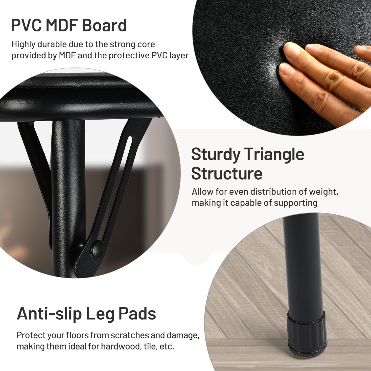 Homy Casa Fern 33.7” Space-Saving Folding Table for Dining and Work