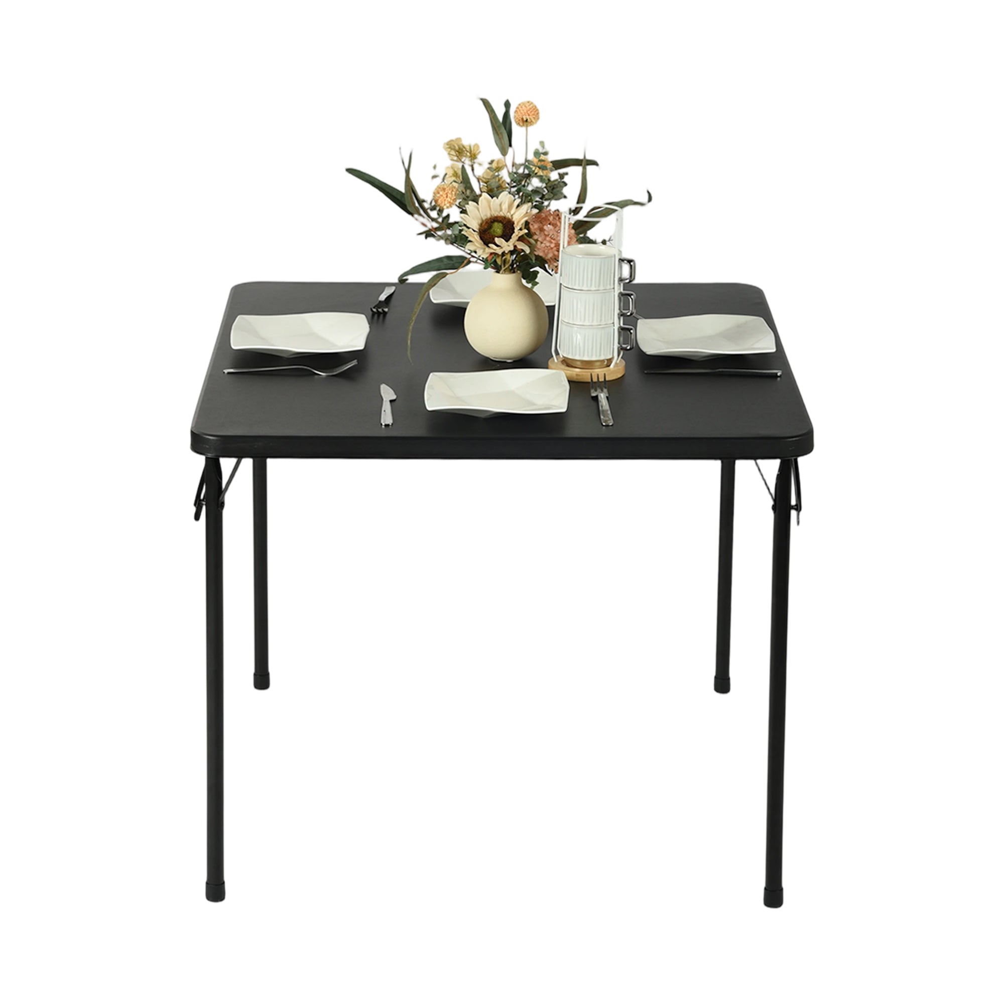 Homy Casa FERN Dining Table 34" Black Dining Room
