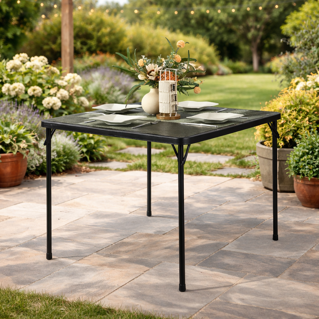 Homy Casa FERN Dining Table 34" Black Dining Room