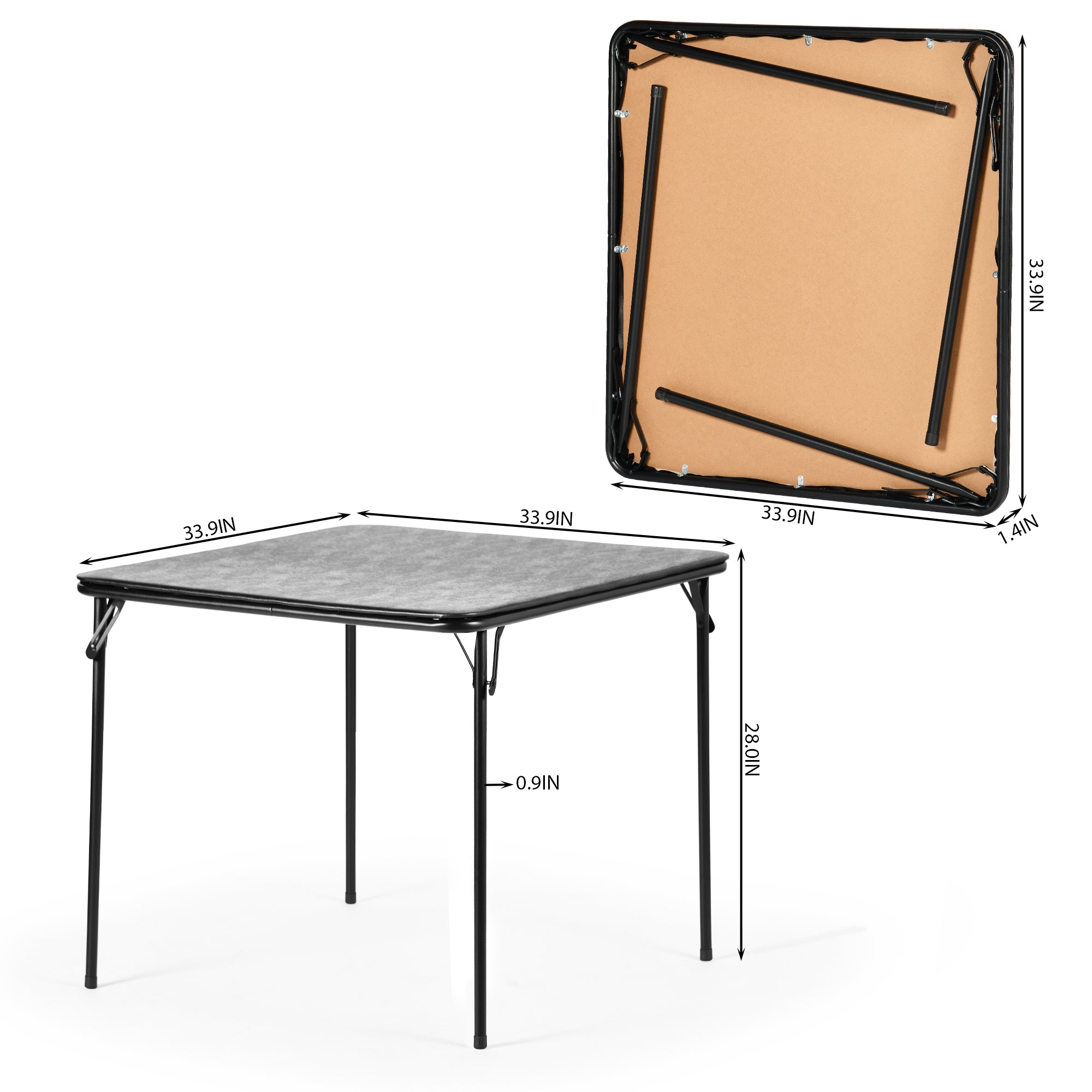Homy Casa Fern 3-Piece Modern Folding Dining Set,Black,Open Box