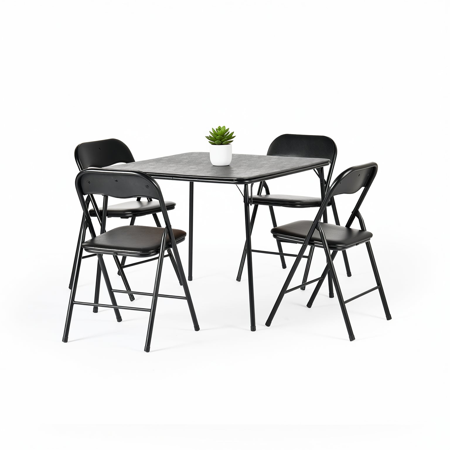 Fern 34" Card Table Set Folding Chairs Bridge Dining Set 3PC 5PC