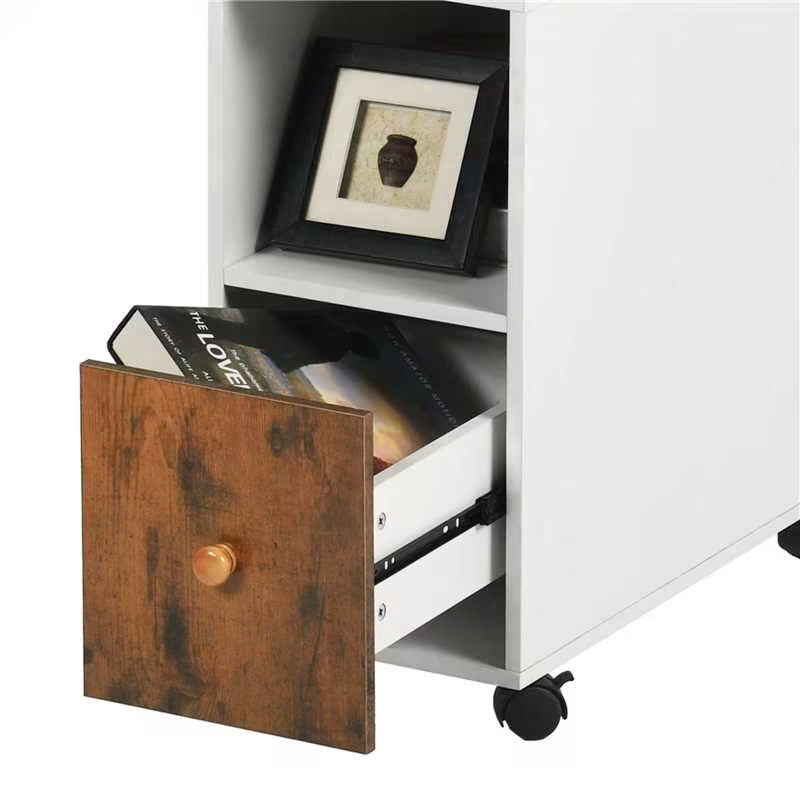 Homy Casa FIORA N 19.7" x 9.8" x 27.6" Rolling Storage Table for Home and Office