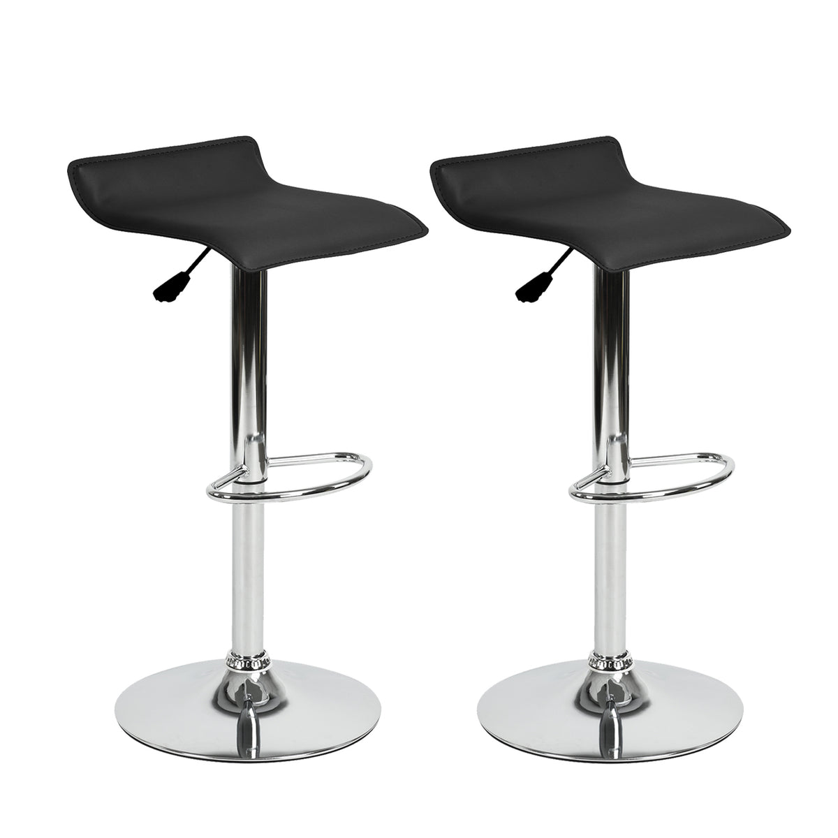 Homy Casa FLANAGAN 2PC Black Adjustable Bar Chair for Home and Workspace Open Box