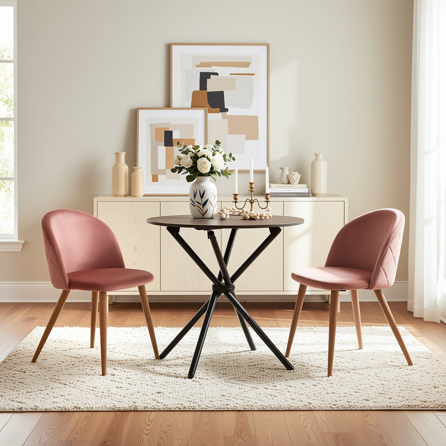 Fontana Modern 31.5" Wooden Round Dining Table