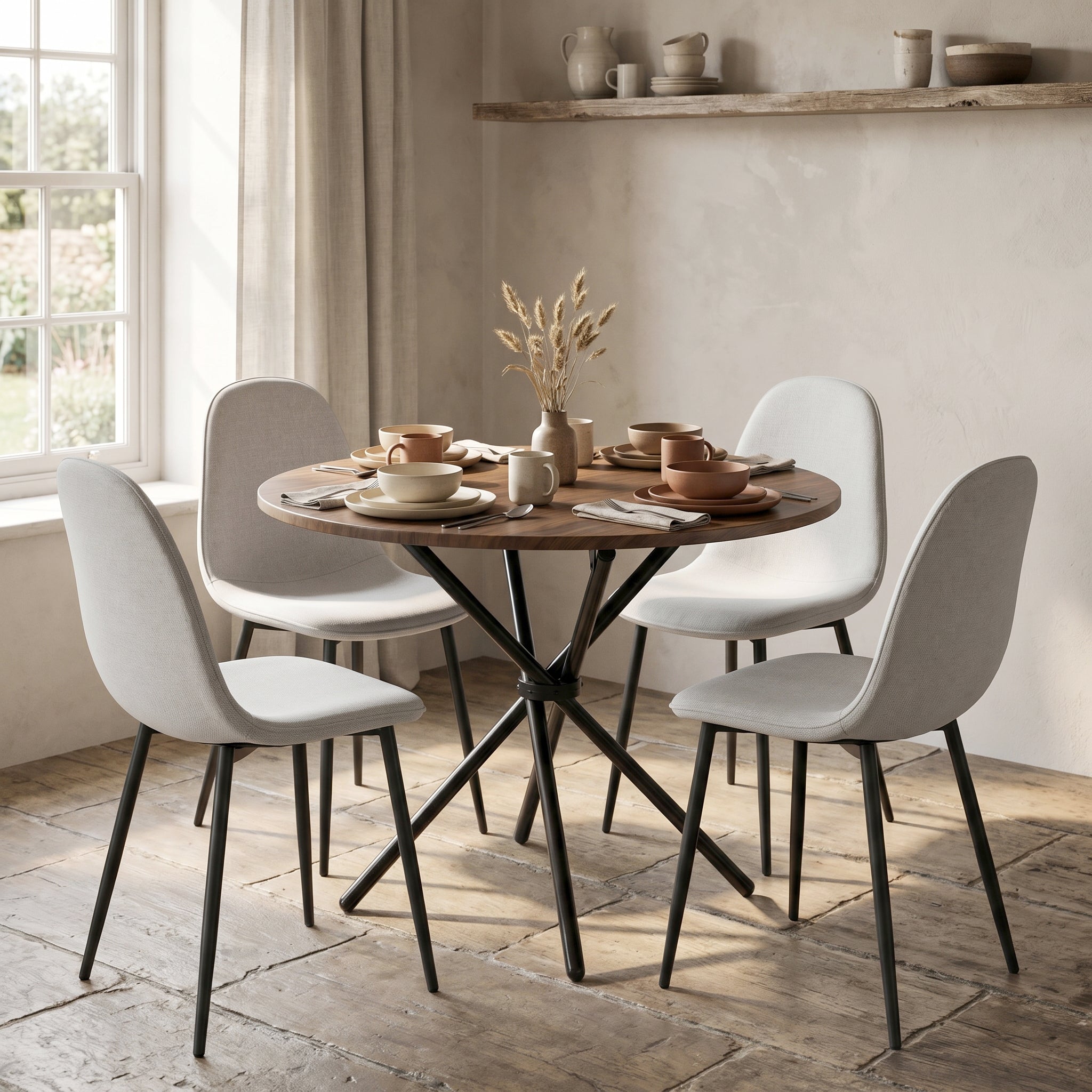 Fontana Modern 31.5" Wooden Round Dining Table