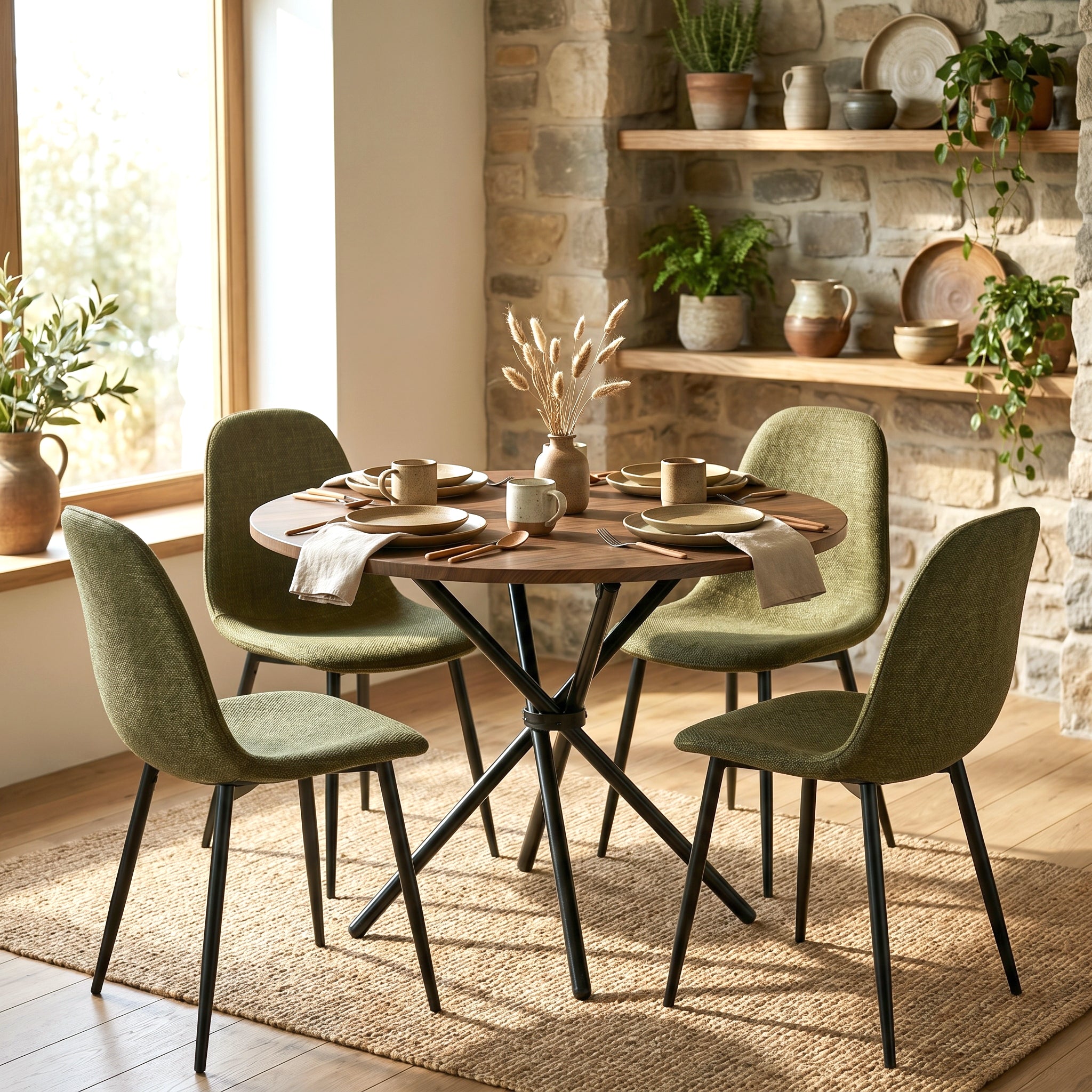 Fontana Modern 31.5" Wooden Round Dining Table