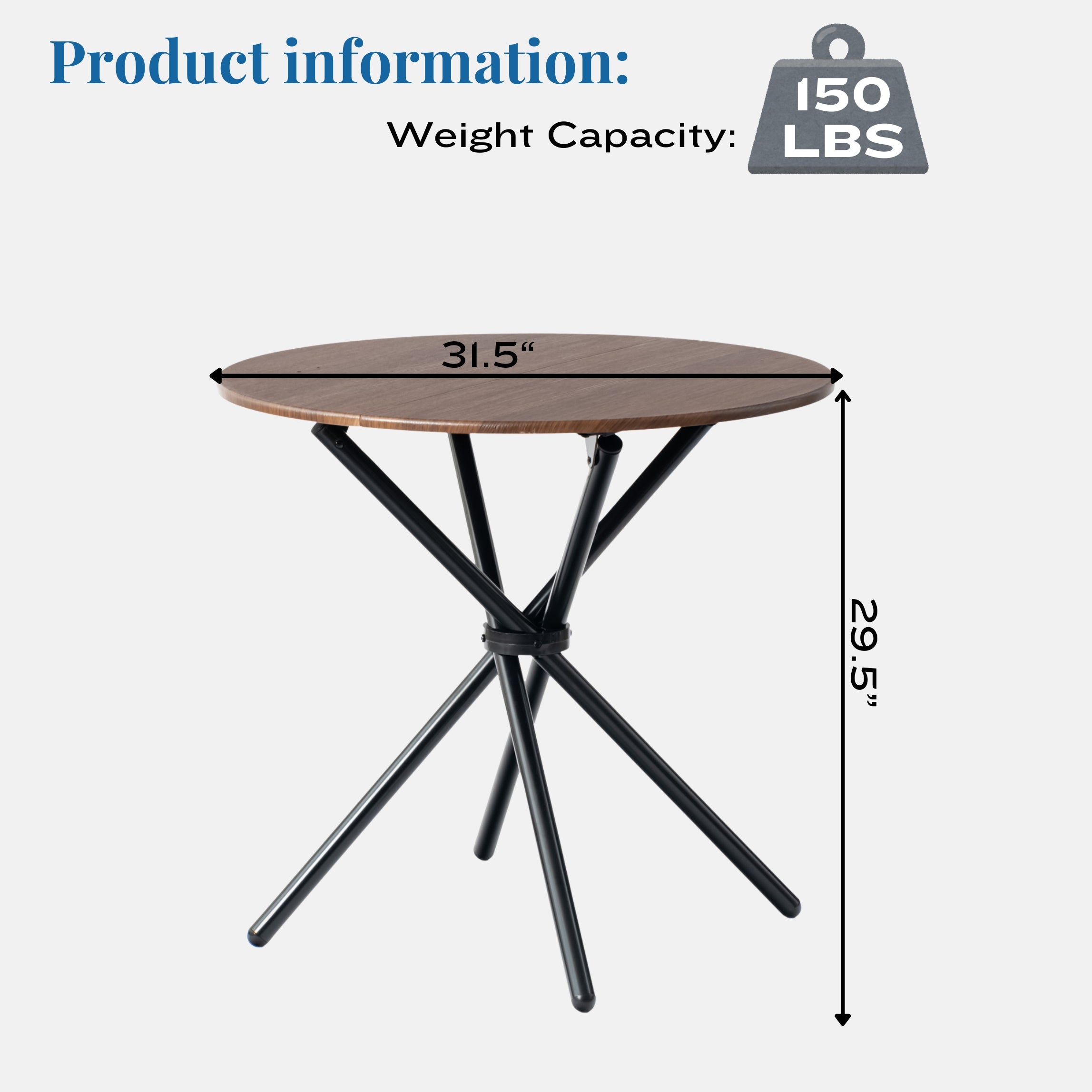 Fontana Modern 31.5" Wooden Round Dining Table
