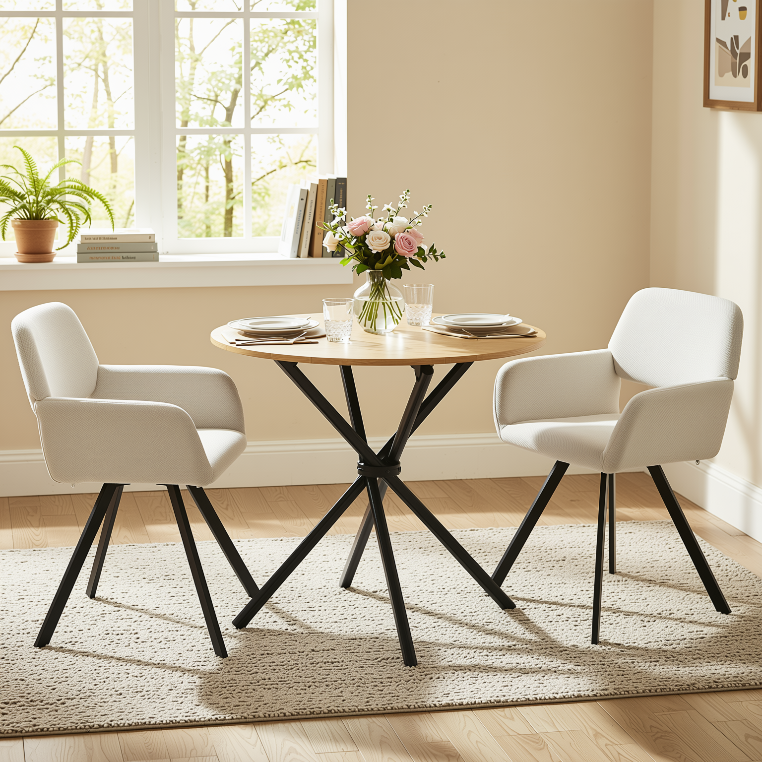 Fontana Modern 31.5" Wooden Round Dining Table