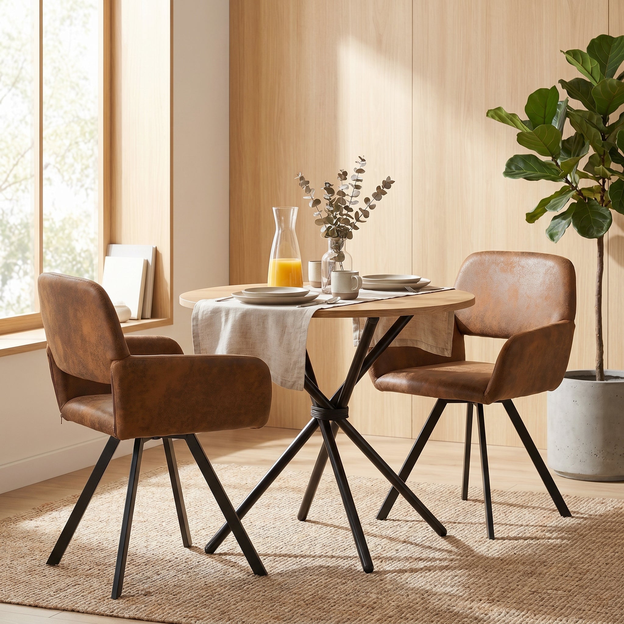 Fontana Modern 31.5" Wooden Round Dining Table