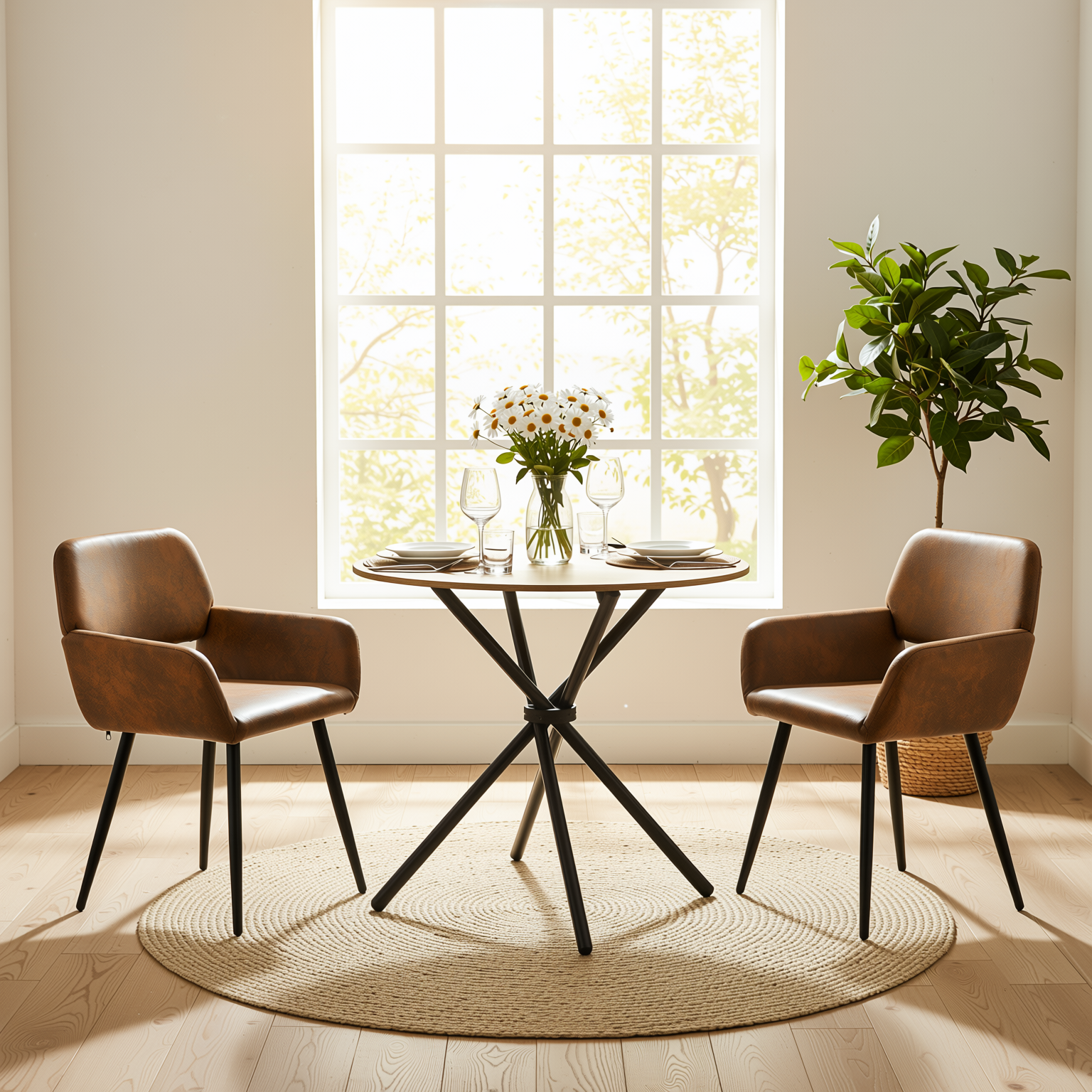 Fontana Modern 31.5" Wooden Round Dining Table