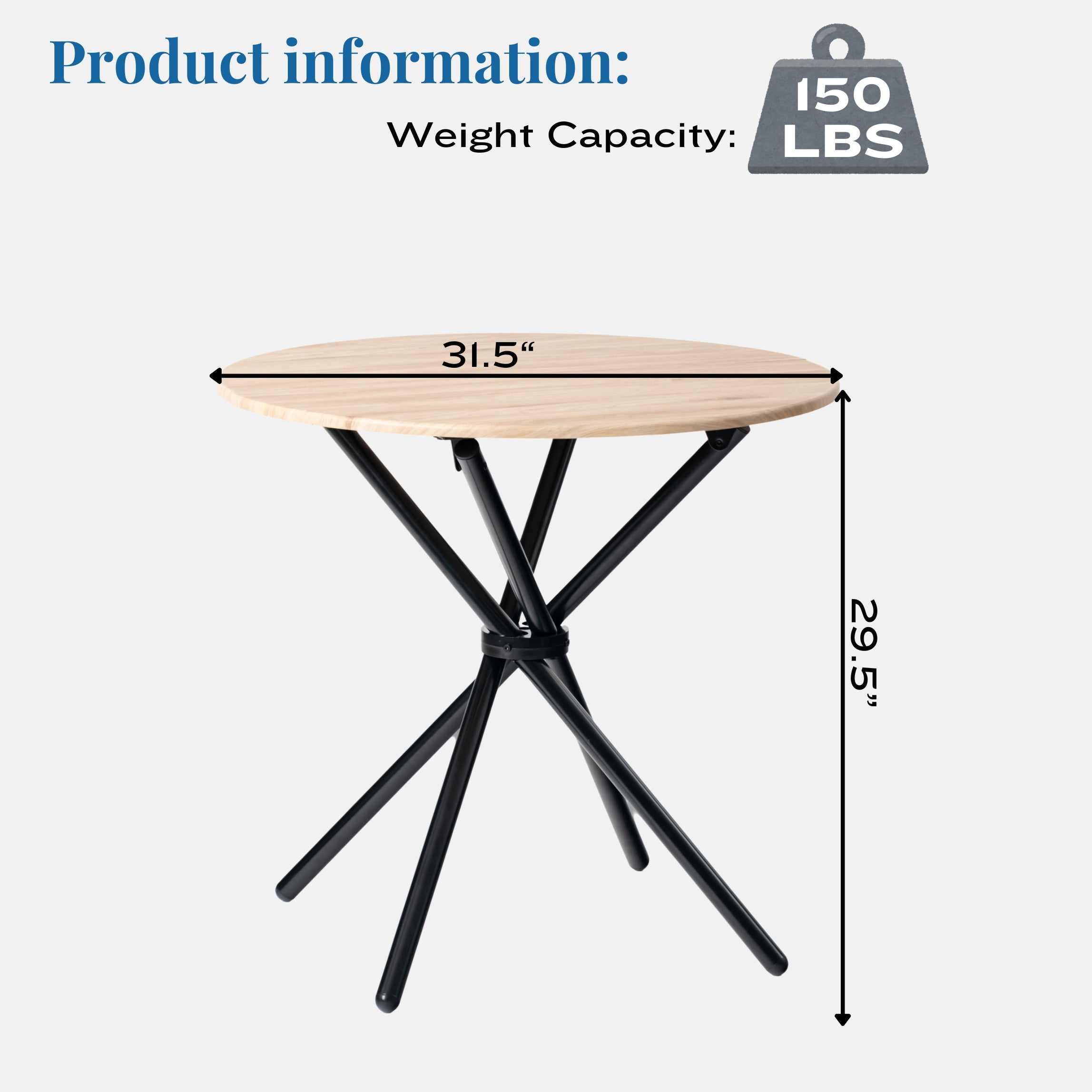 Fontana Modern 31.5" Wooden Round Dining Table
