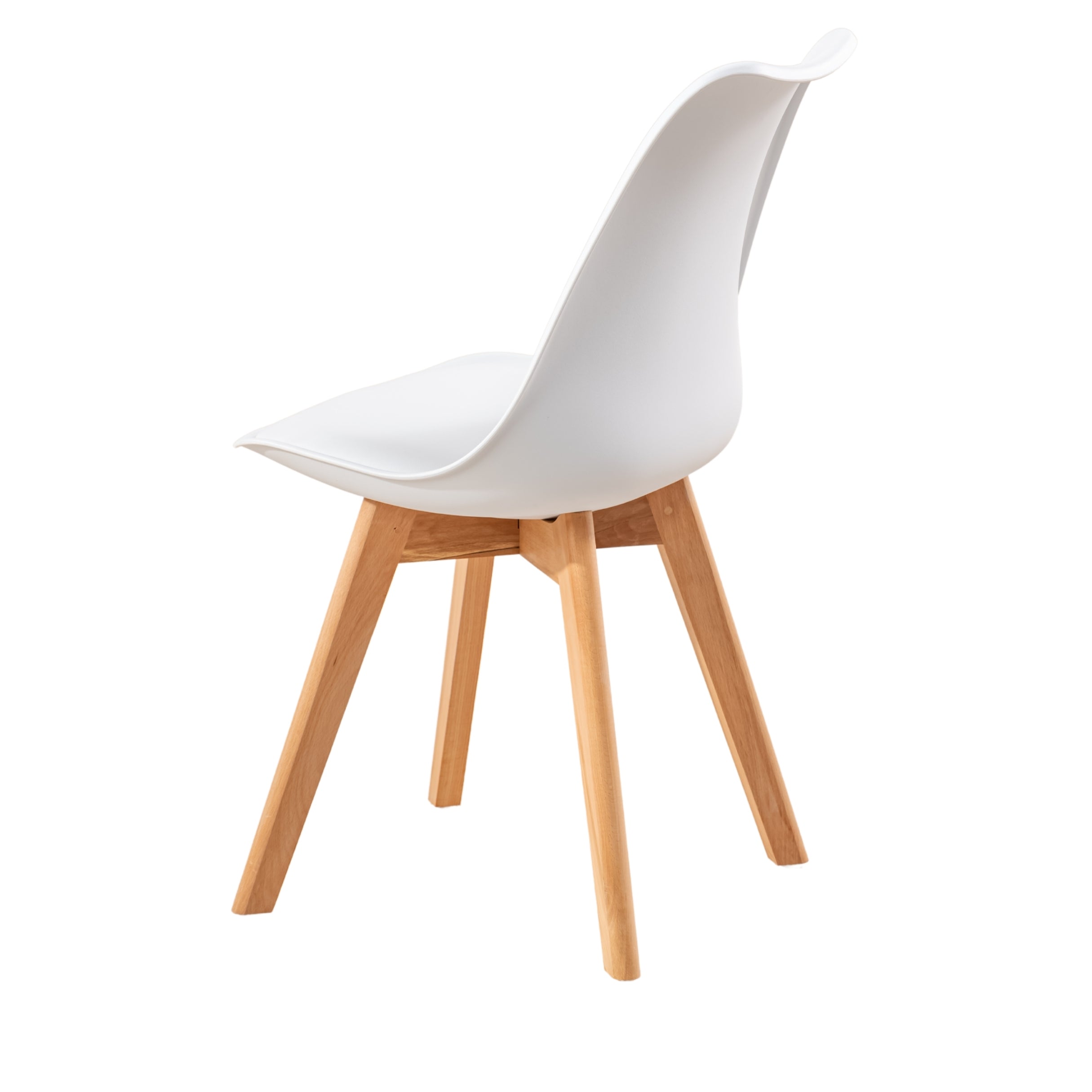 Homy Casa Clift 5PC Scandinavian Dining Set 31.5” White Round Table with 4 Frankfurt White Chairs Open Box