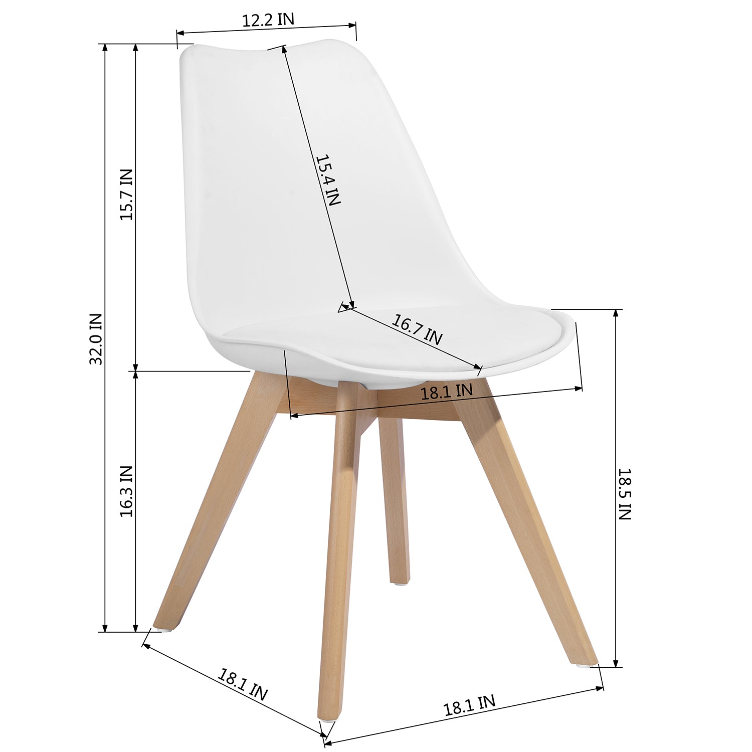 Homy Casa Clift 5PC Scandinavian Dining Set 31.5” White Round Table with 4 Frankfurt White Chairs Open Box