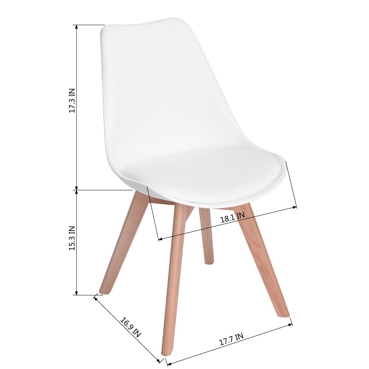 Homy Casa ROOKIE S+FRANKFURT 5-Piece Dining Set 43.3" White Dining Table with 4 PP Dining Chairs Open Box