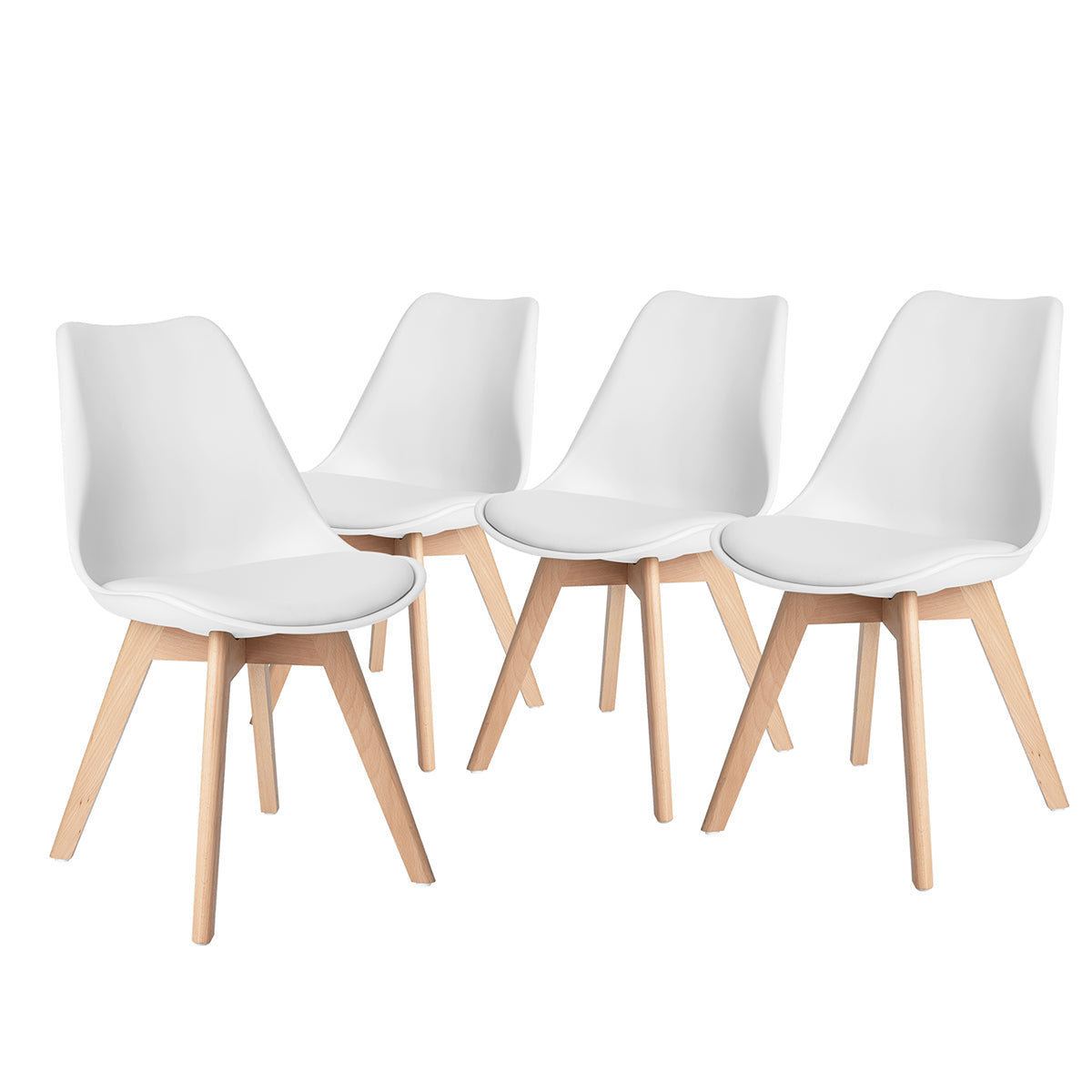 Homy Casa ROOKIE S+FRANKFURT 5-Piece Dining Set 43.3" White Dining Table with 4 PP Dining Chairs Open Box