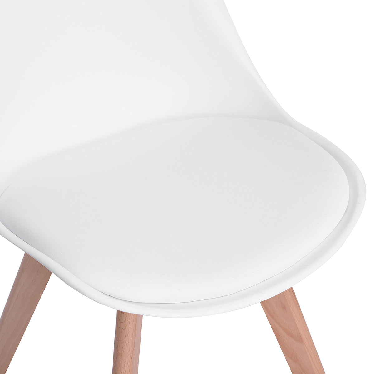 Homy Casa ROOKIE S+FRANKFURT 5-Piece Dining Set 43.3" White Dining Table with 4 PP Dining Chairs Open Box