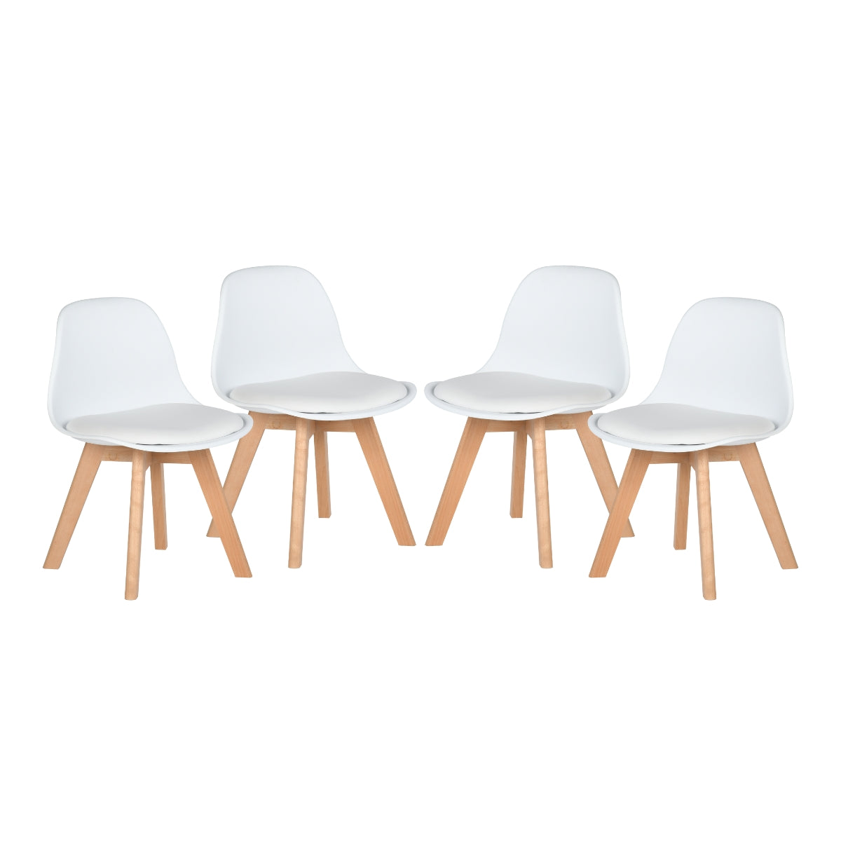 Homy Casa FRANKFURT WHITE D 4PCS "18.9'' x 22.05'' x 32.28''" Modern Dining Chair Set for Kitchen & Dining Room