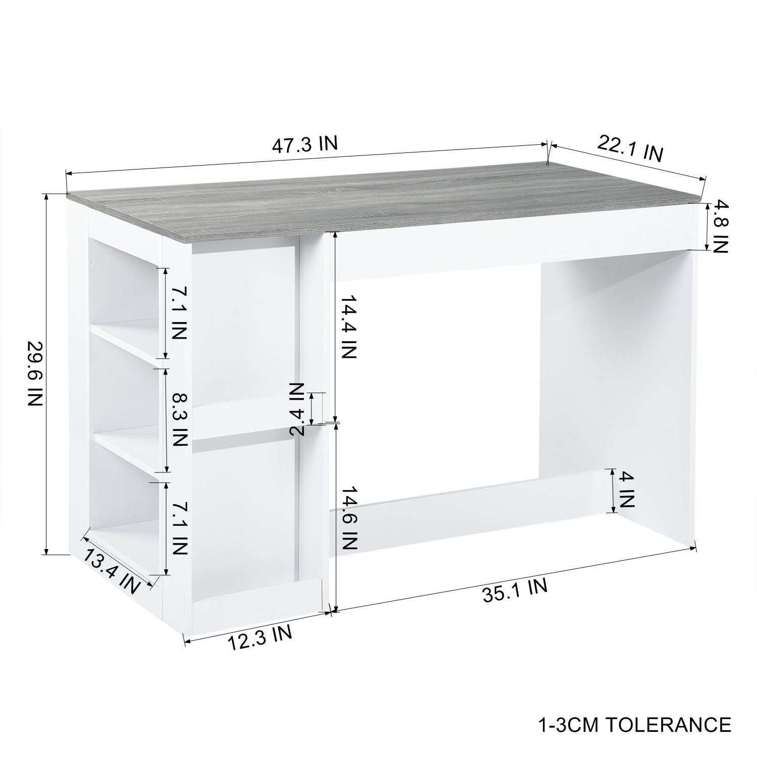 Homy Casa FROILLE 47.2" Modern Wood Bar Table for Home and Workspace Open Box