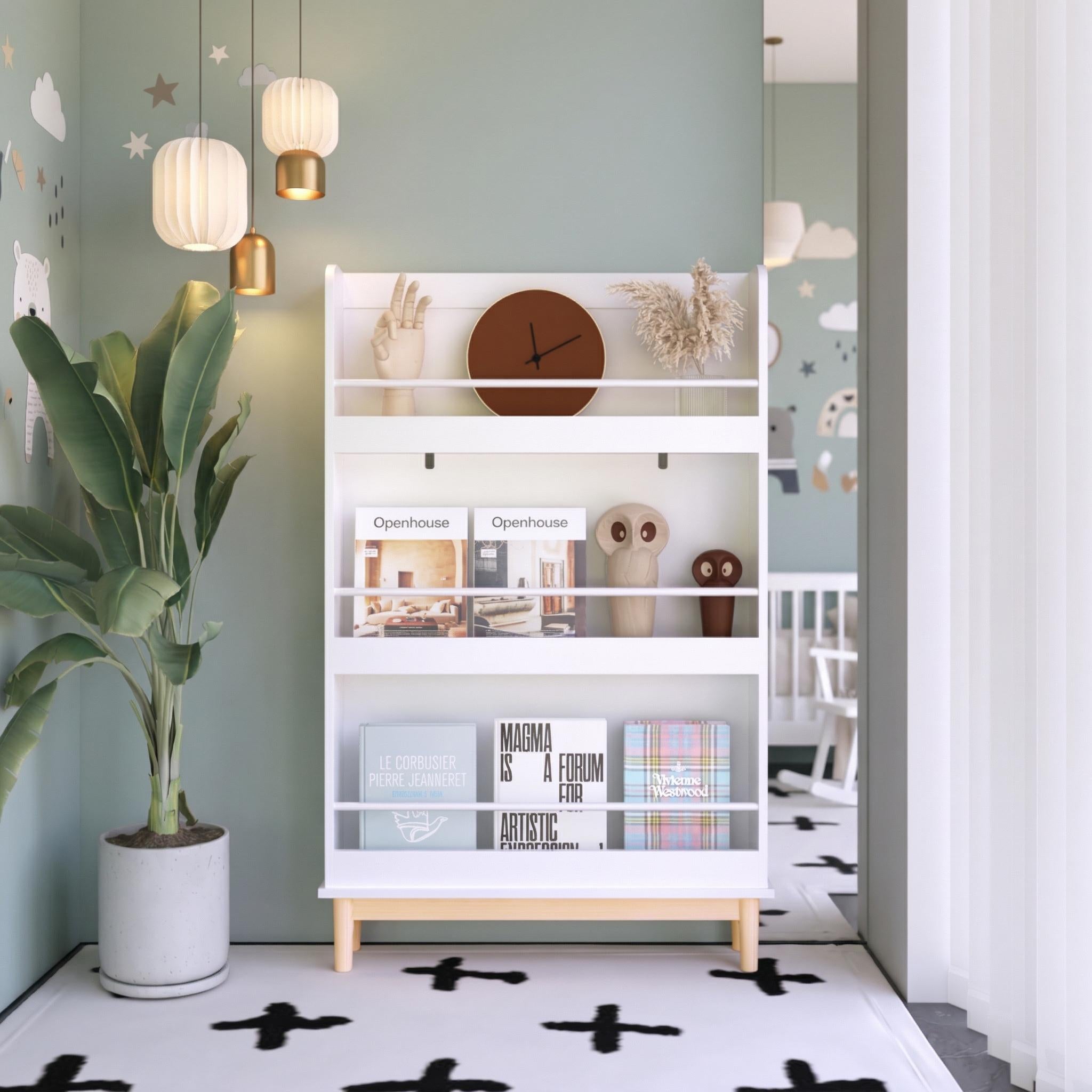 Fawn 46" Display Bookshelf with 3 Front-Facing Shelves