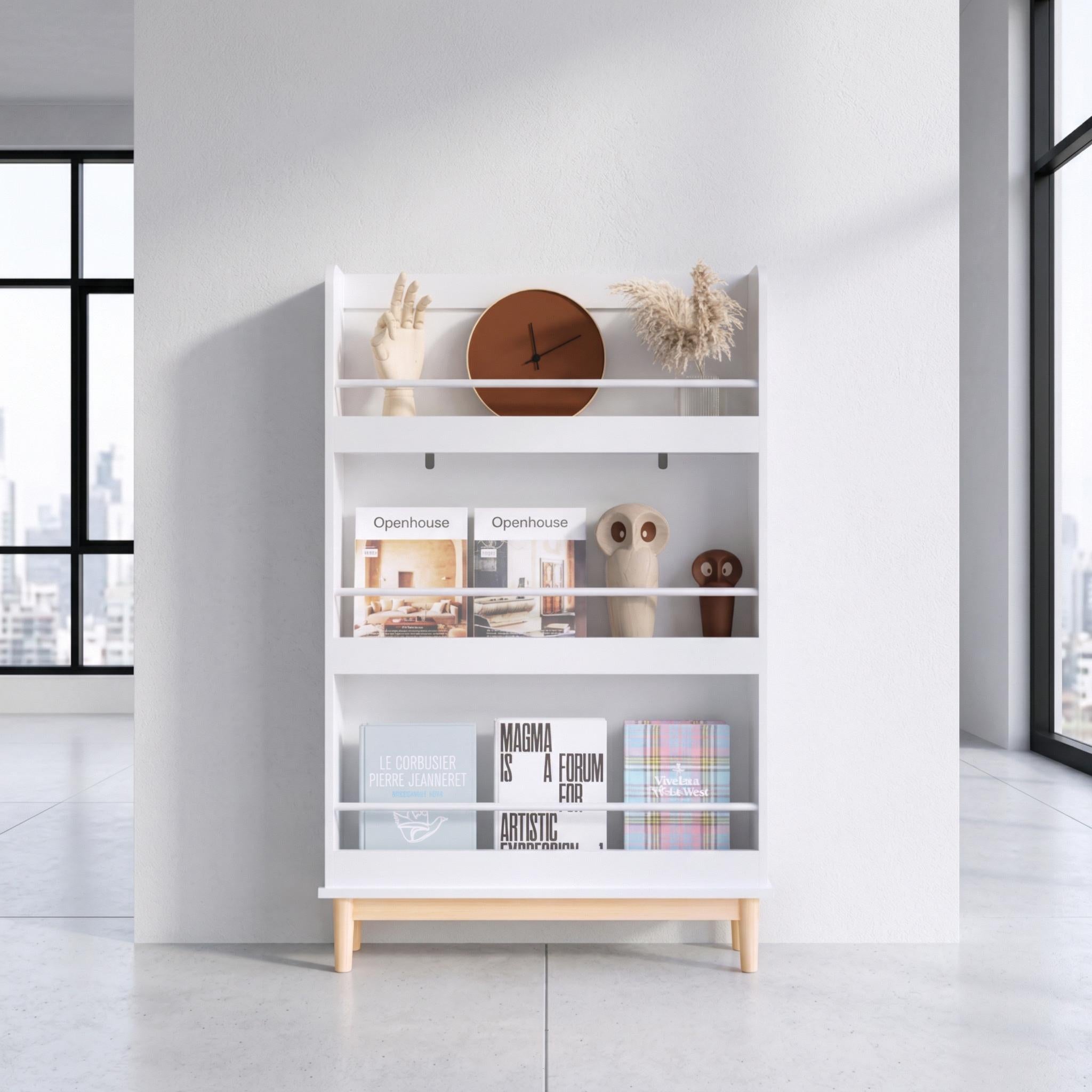 Fawn 46" Display Bookshelf with 3 Front-Facing Shelves