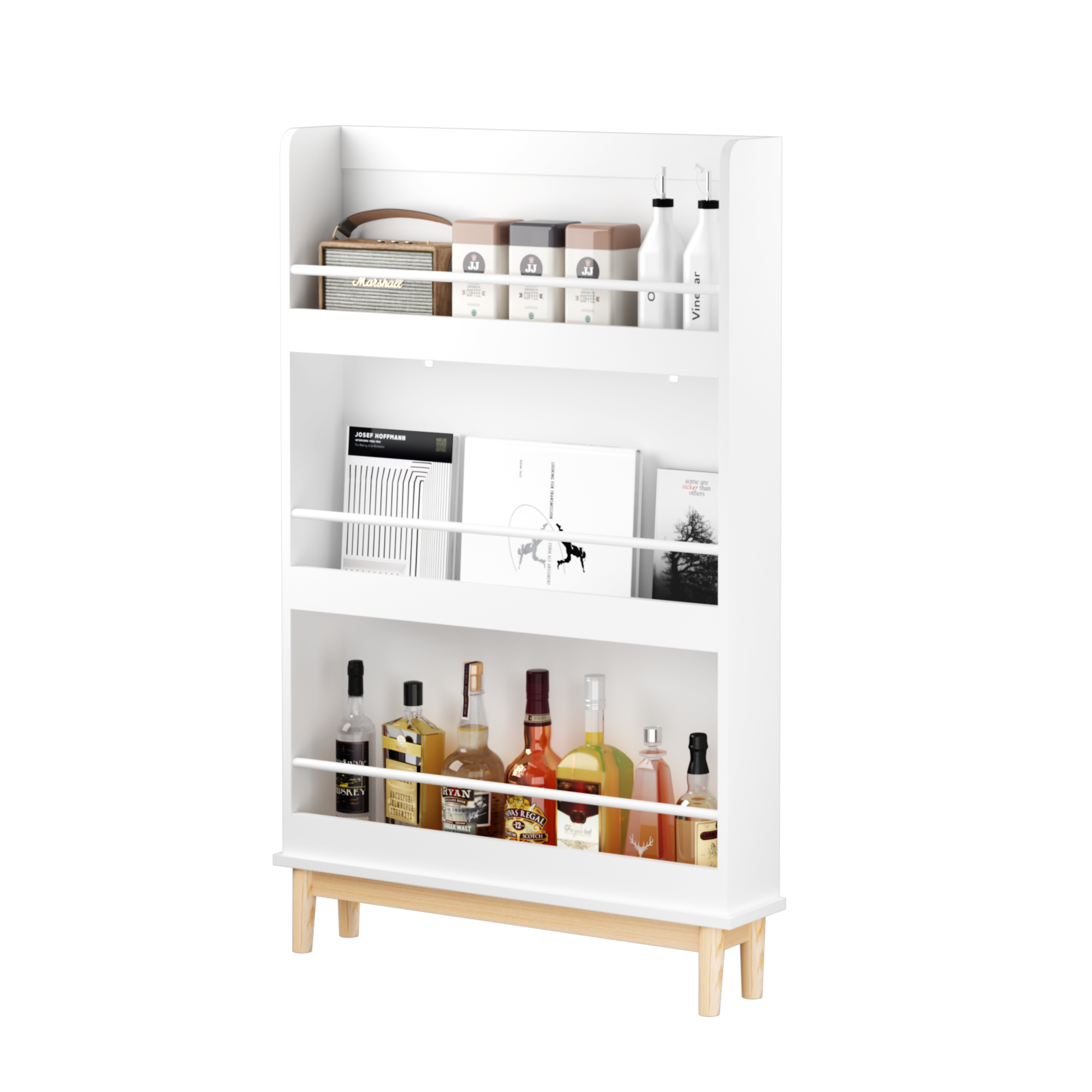 Fawn 46" Display Bookshelf with 3 Front-Facing Shelves