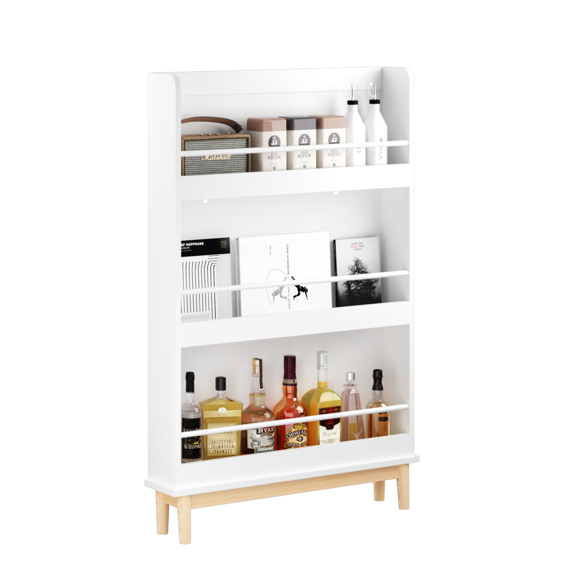 Fawn 46" Display Bookshelf with 3 Front-Facing Shelves