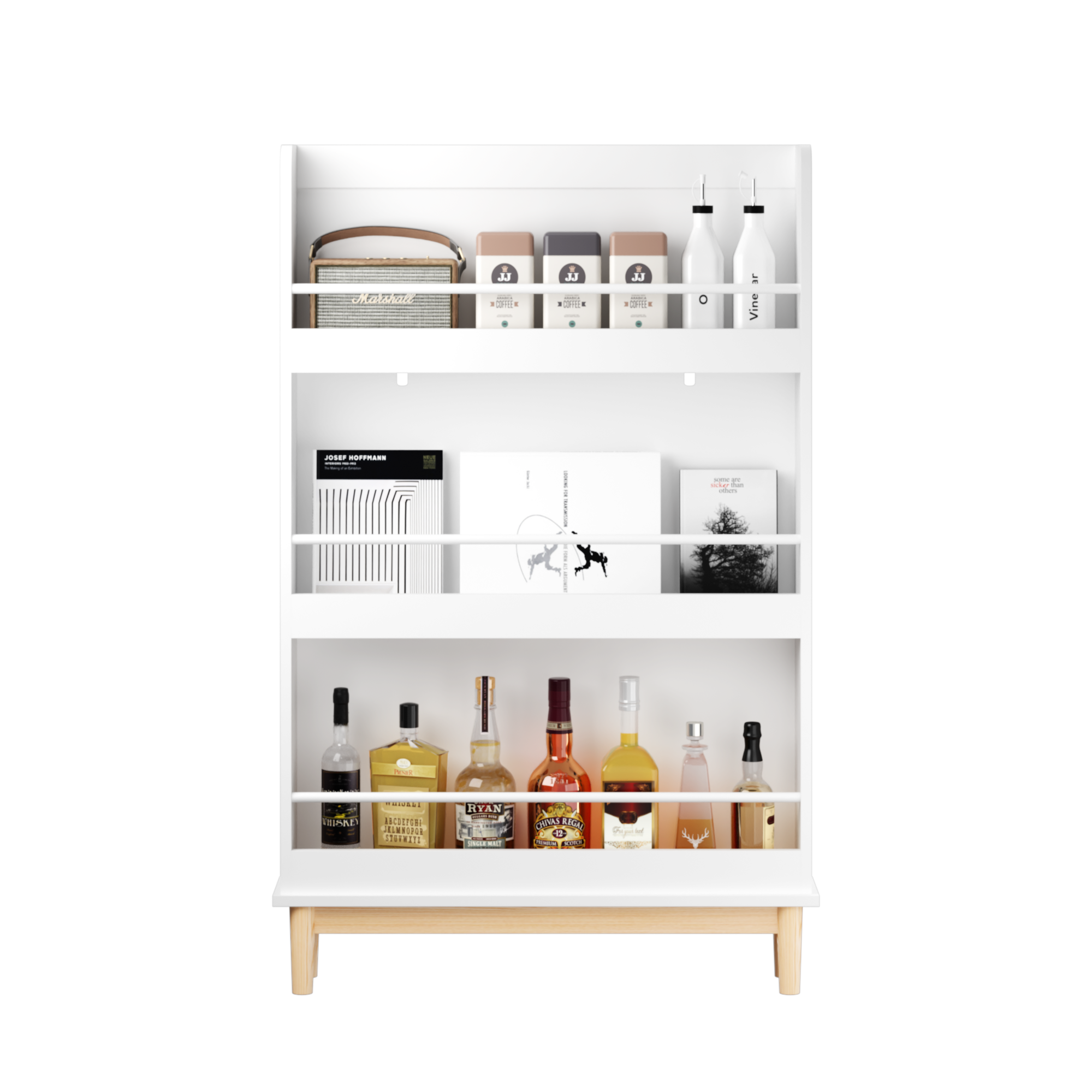 Fawn 46" Display Bookshelf with 3 Front-Facing Shelves