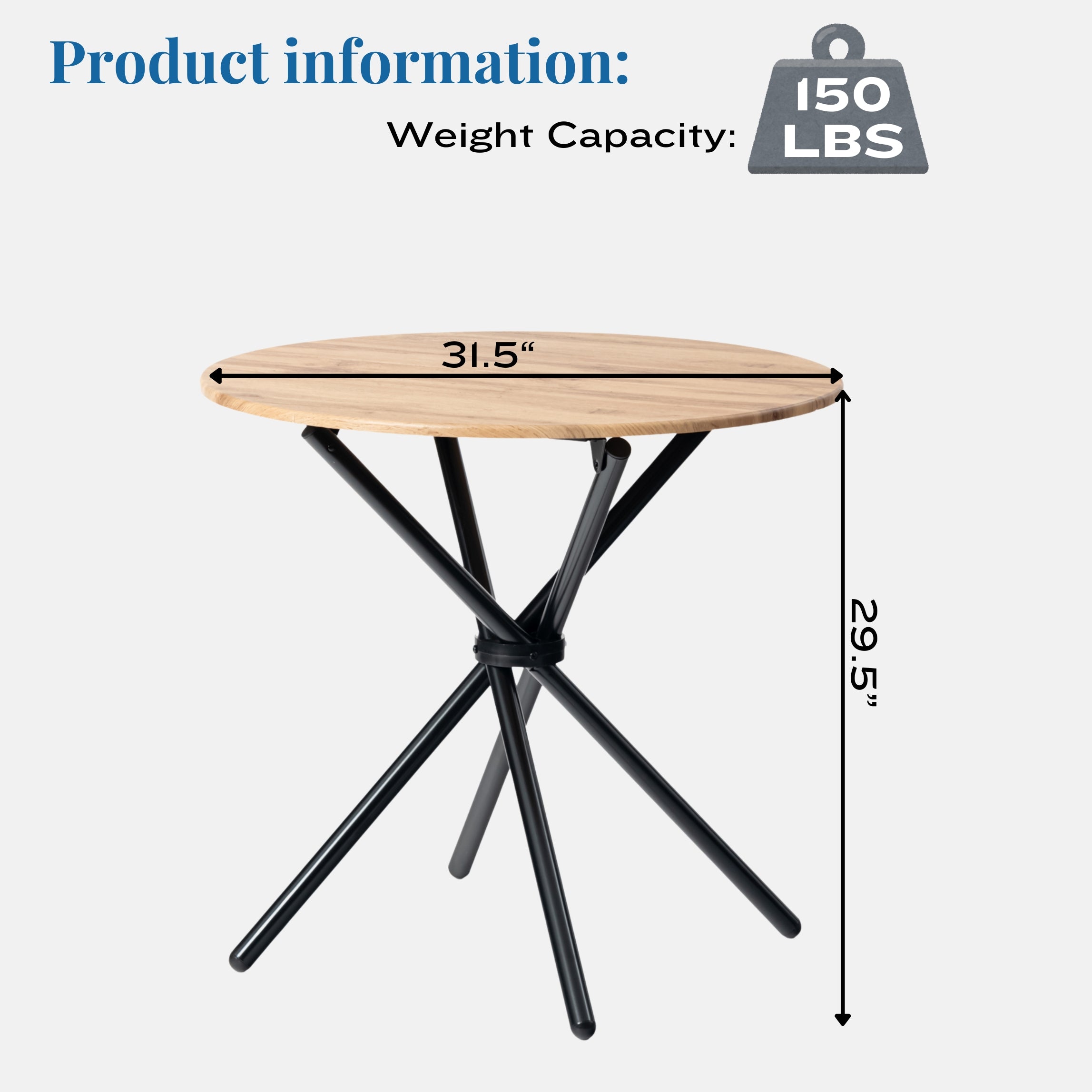 Fontana Modern 31.5" Wooden Round Dining Table