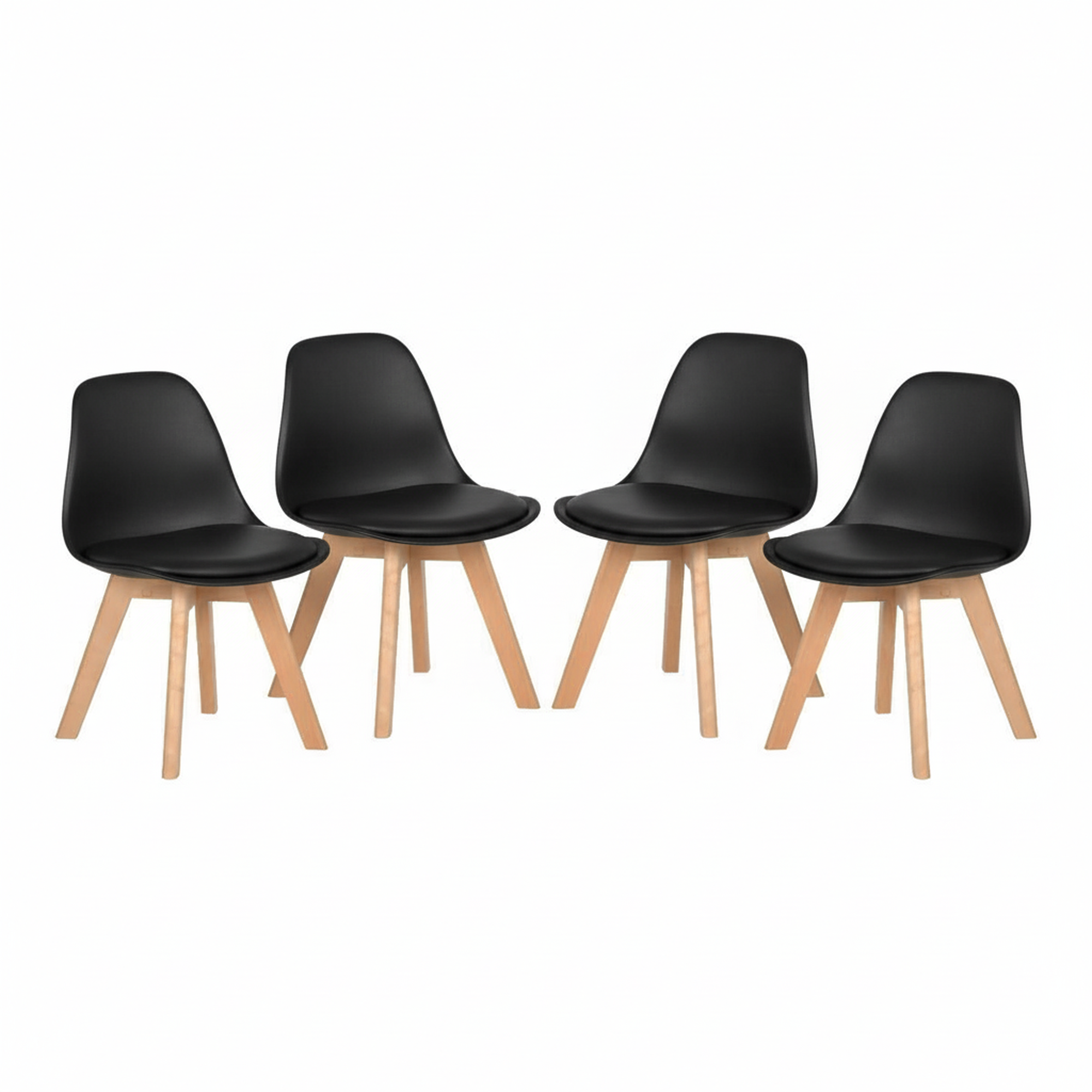 Frankfurt Small Dining Chair with Wooden Legs - Set of 4