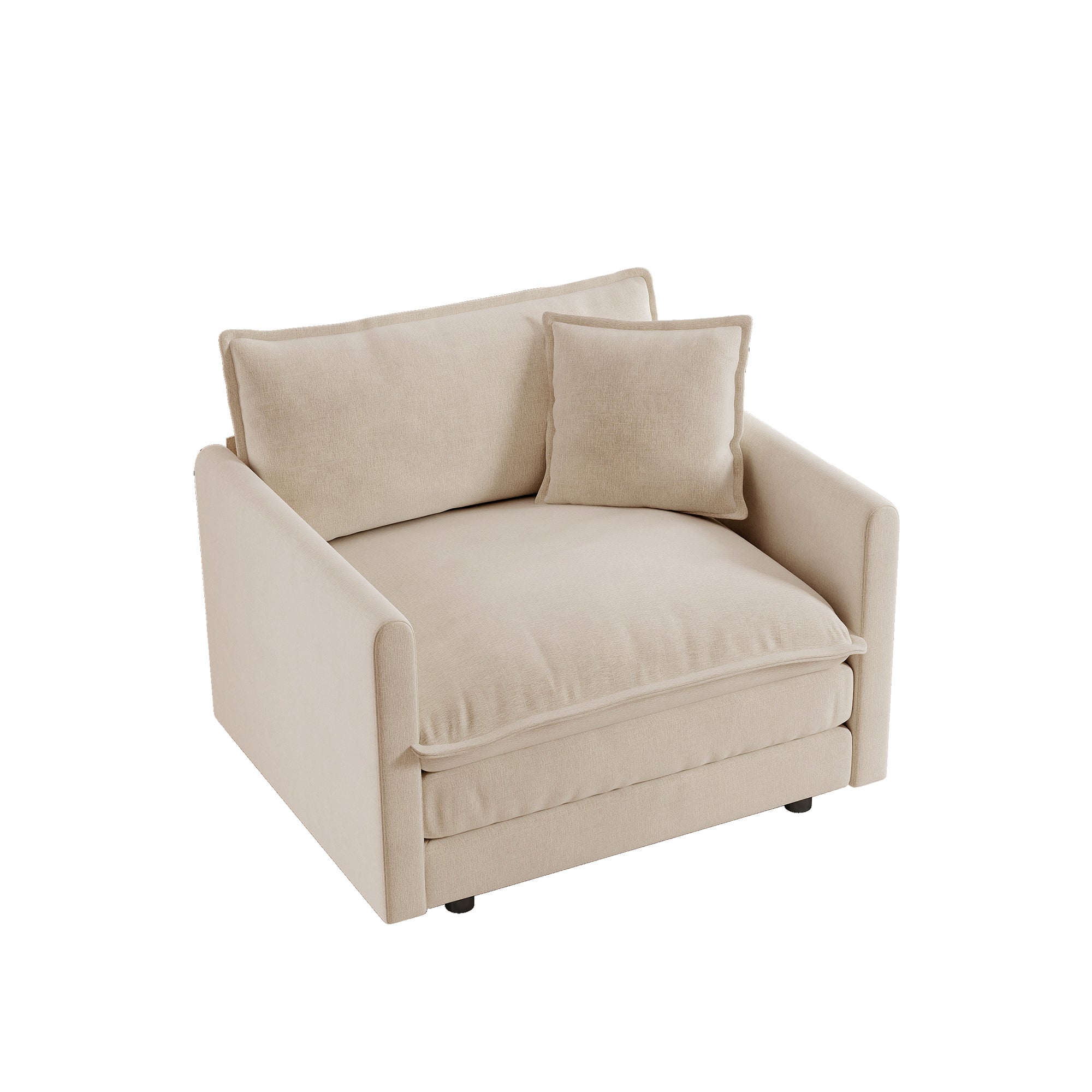 Fremont 41.4" 1 Piece Deep Chenille Armchair with Toss Pillow