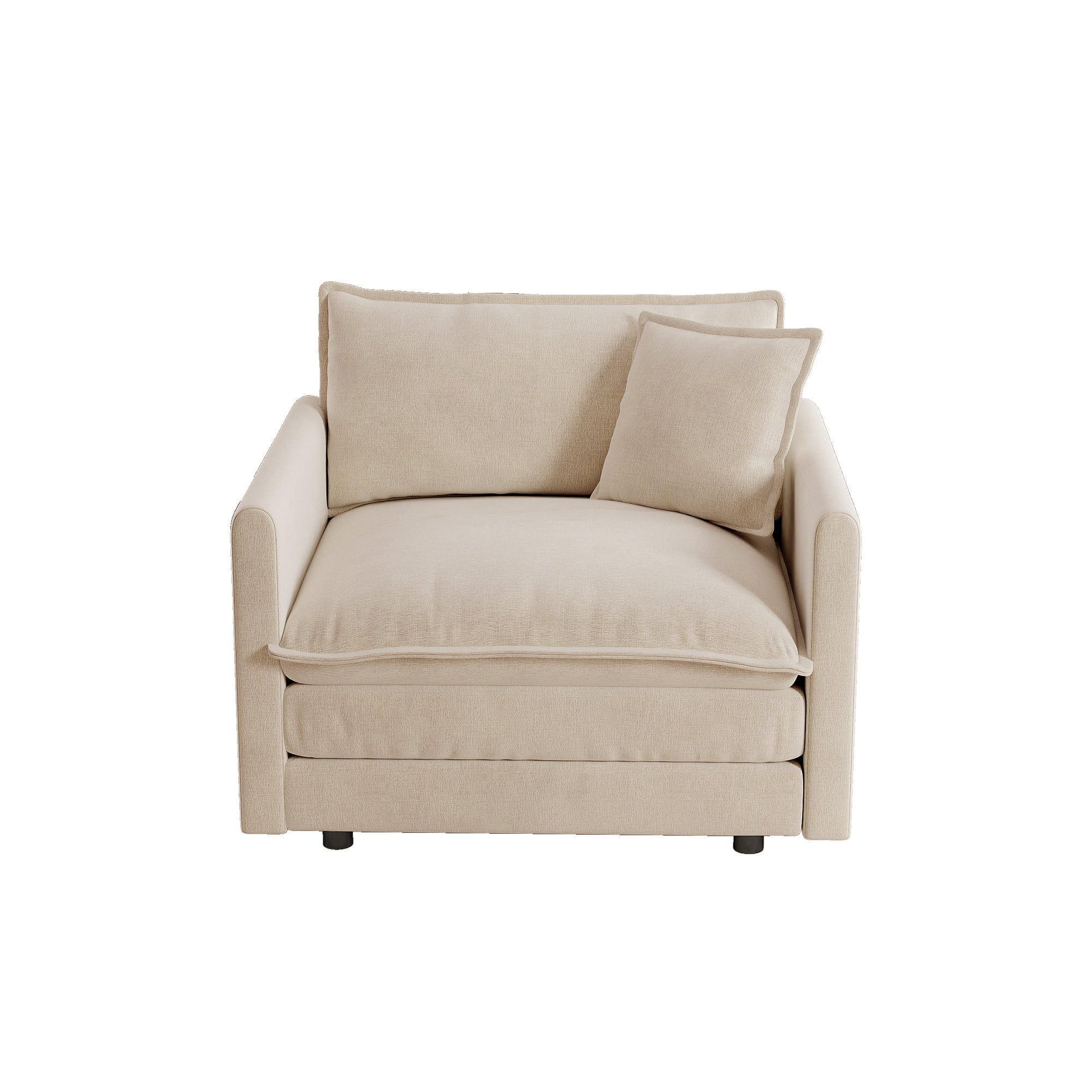 Fremont 41.4" 1 Piece Deep Chenille Armchair with Toss Pillow